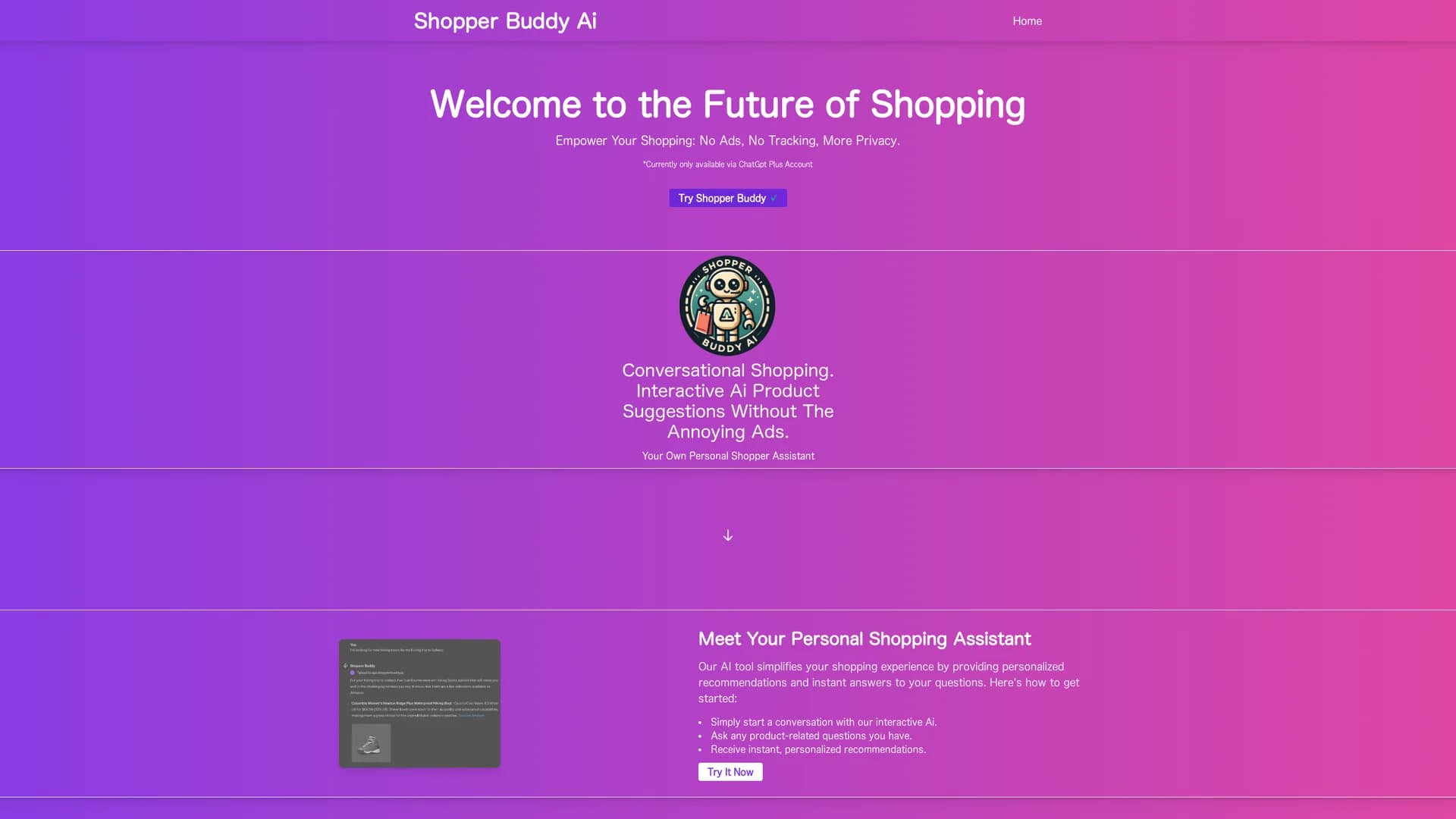 shopper-buddy homepage