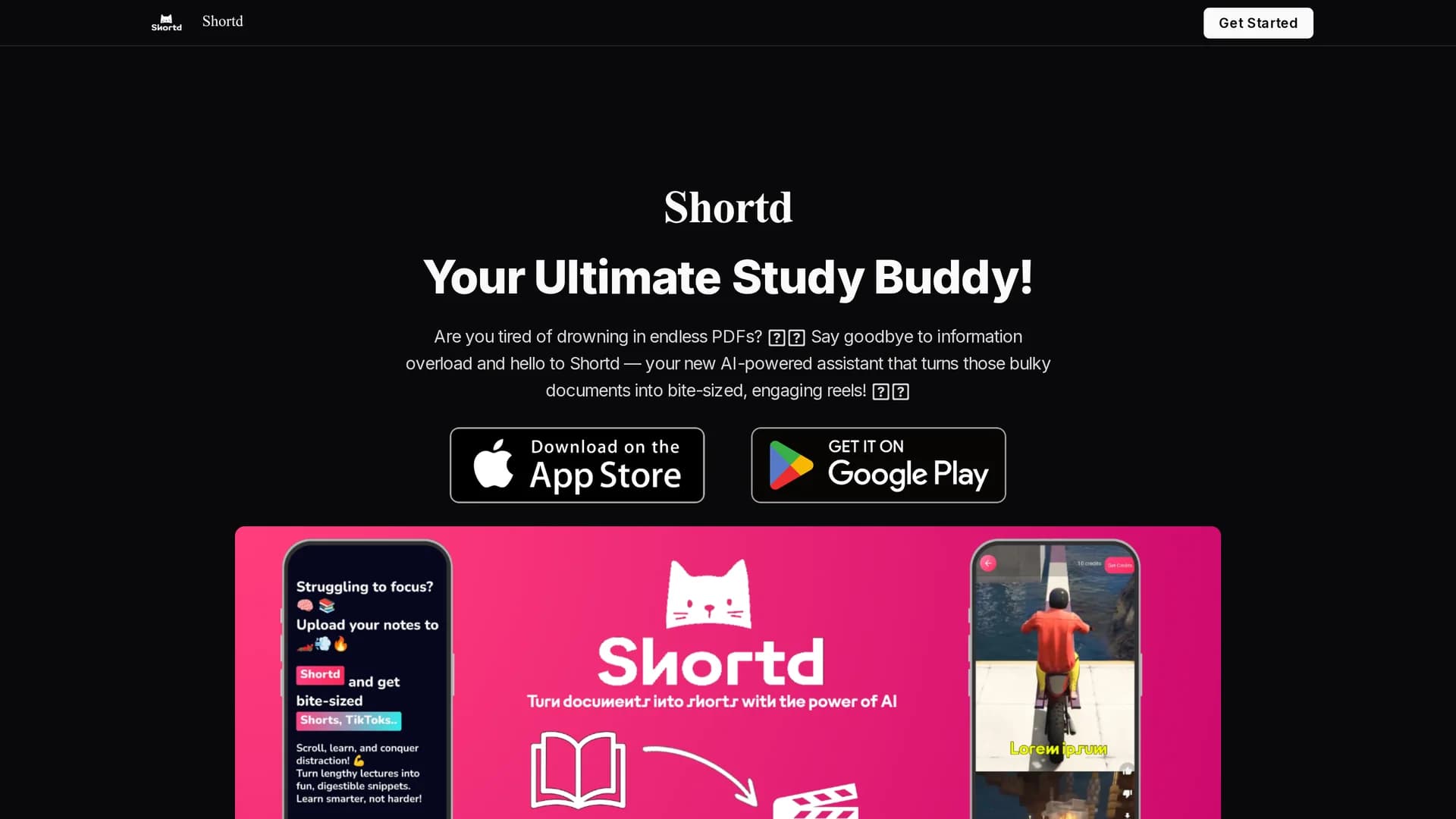 shortd-io homepage
