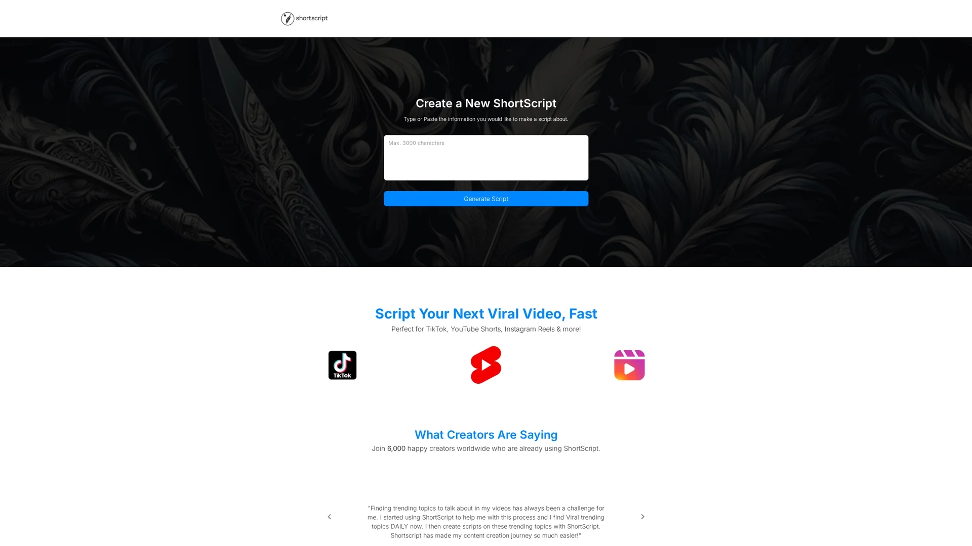 shortscript homepage