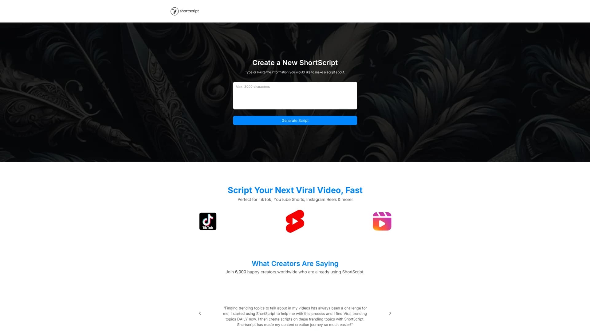 shortscript homepage