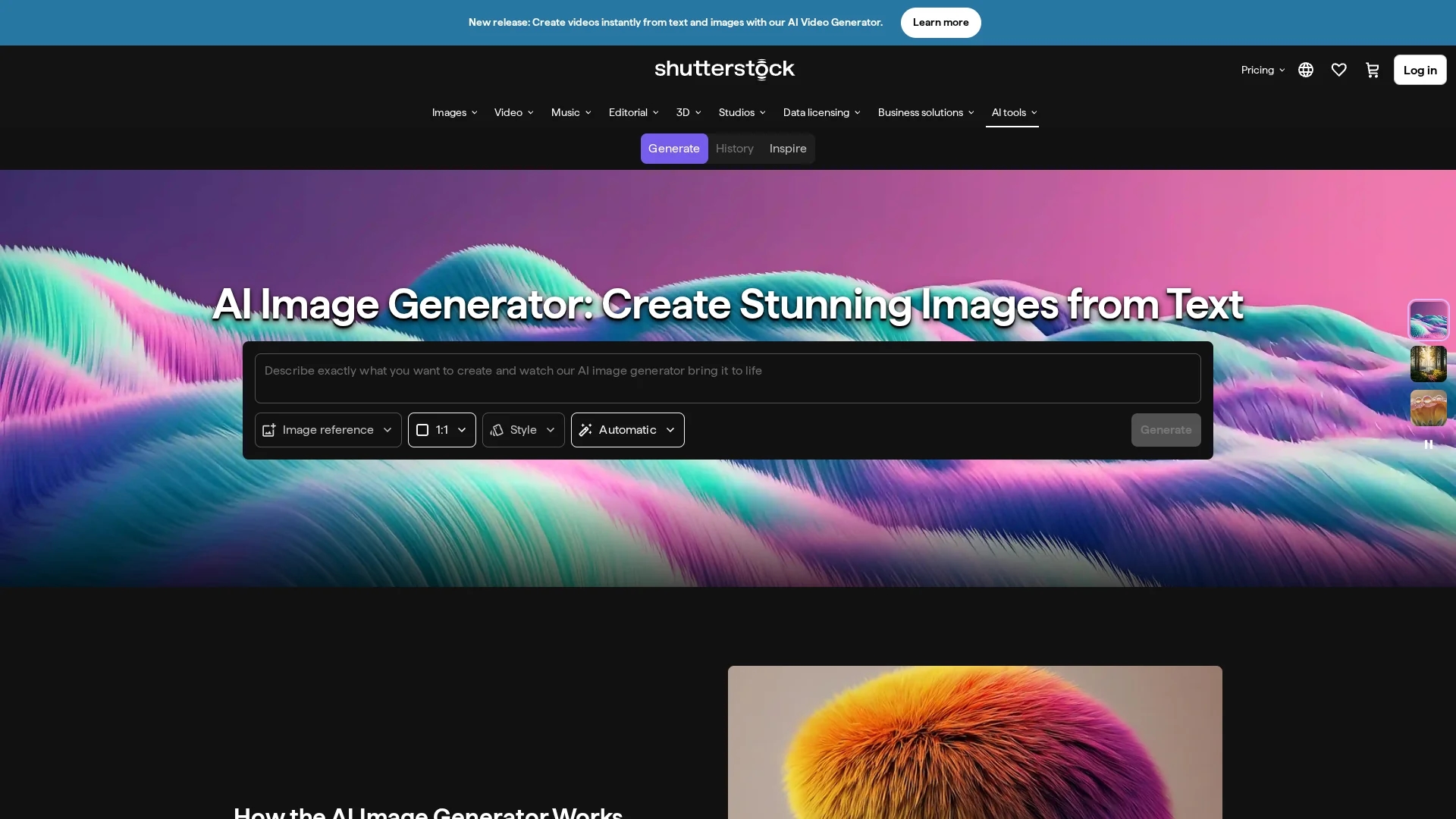 shutterstock-image-generator homepage