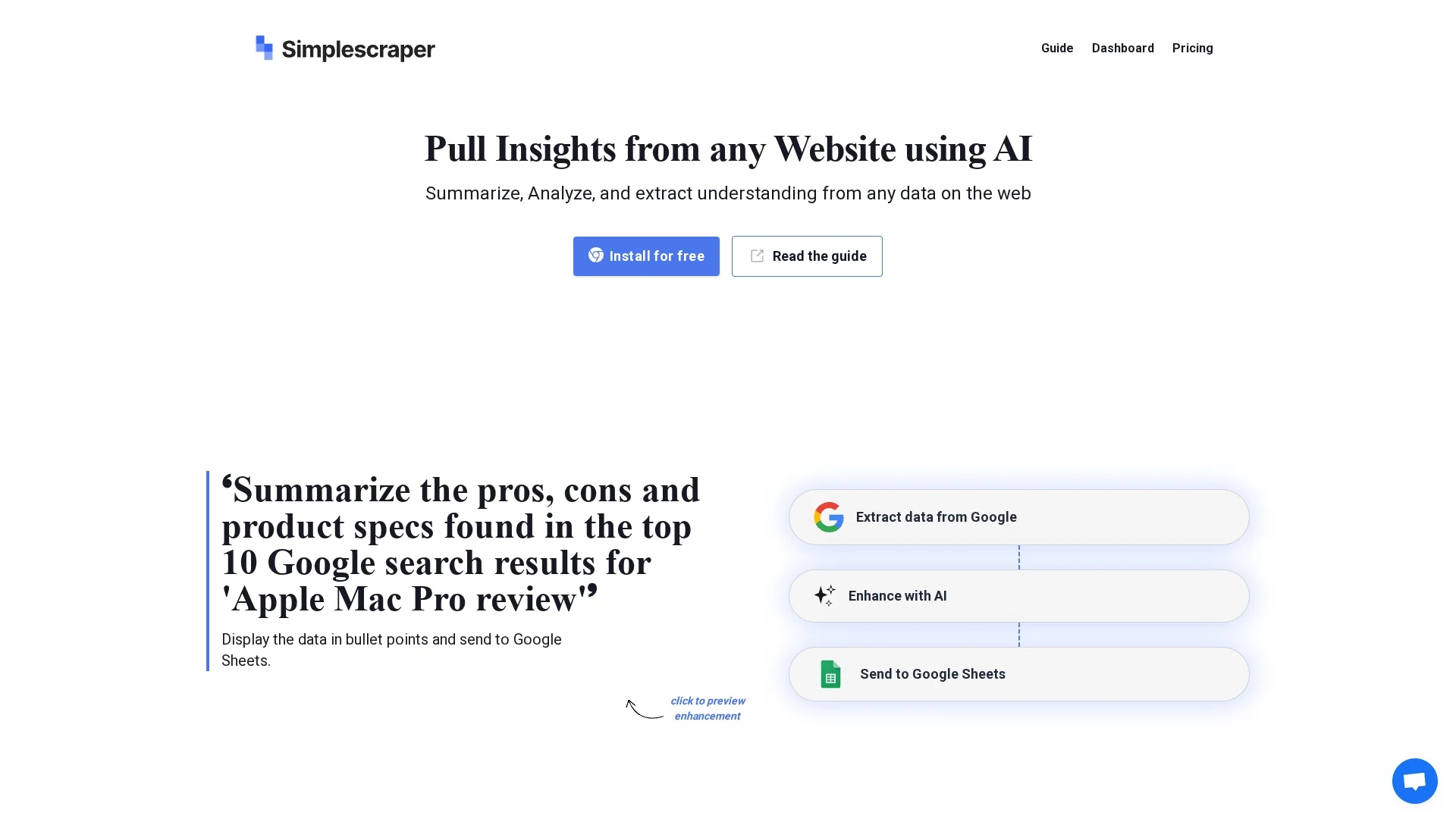 simplescraper homepage