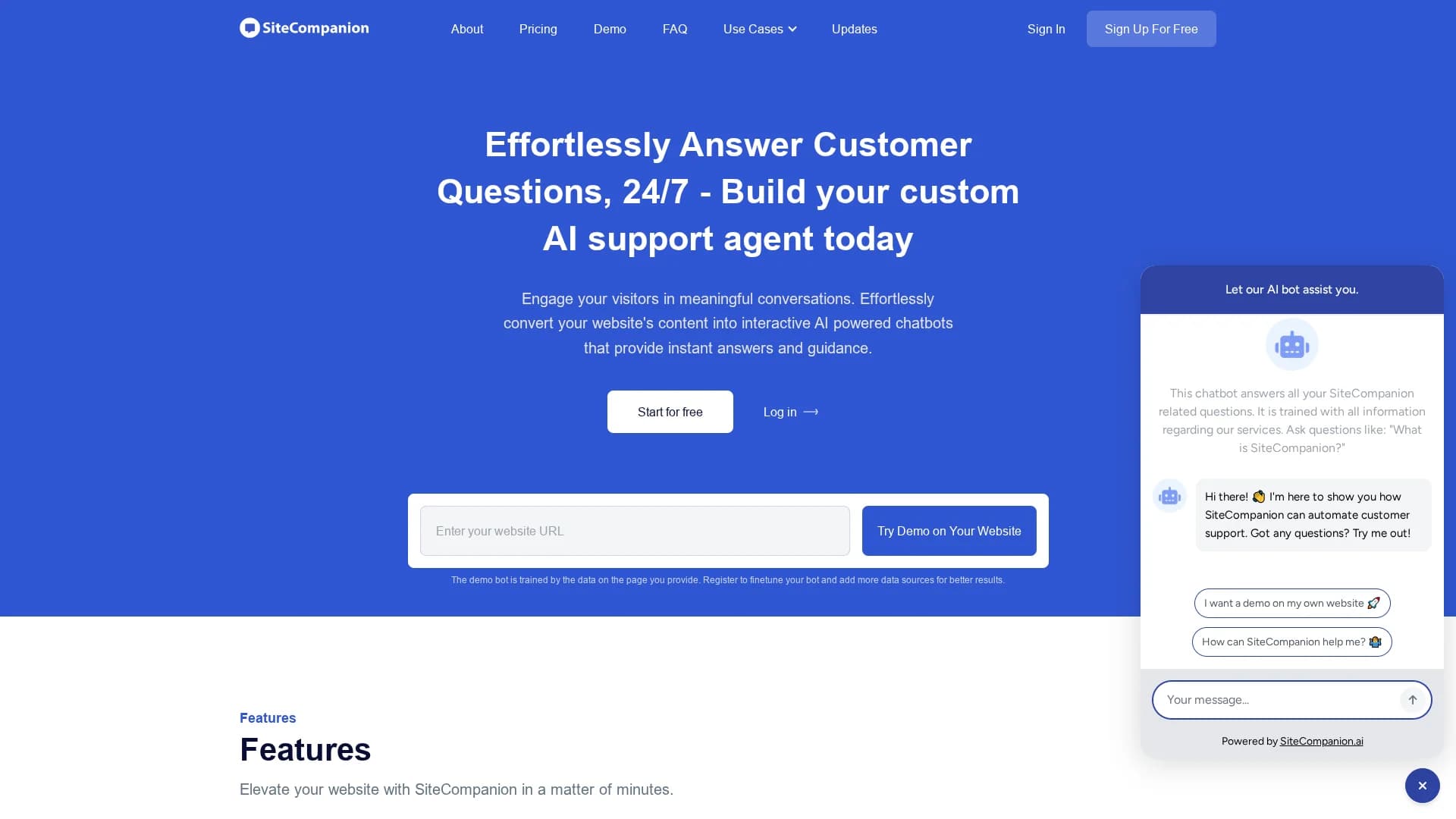 sitecompanion homepage