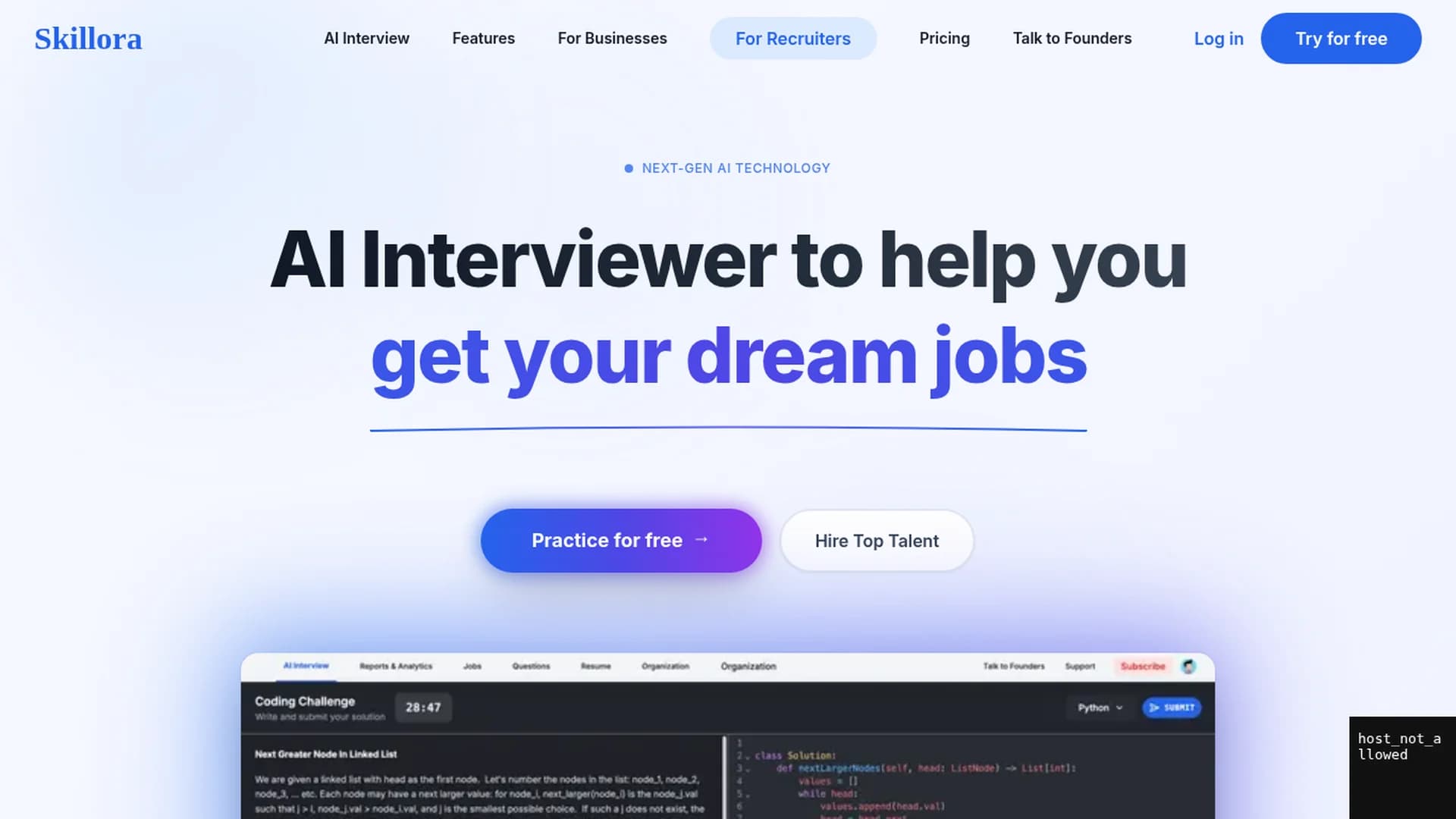 skillora homepage