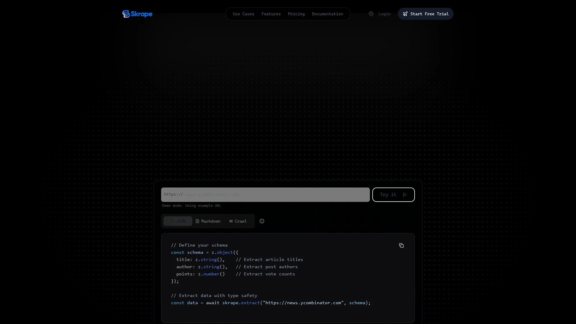 skrape homepage