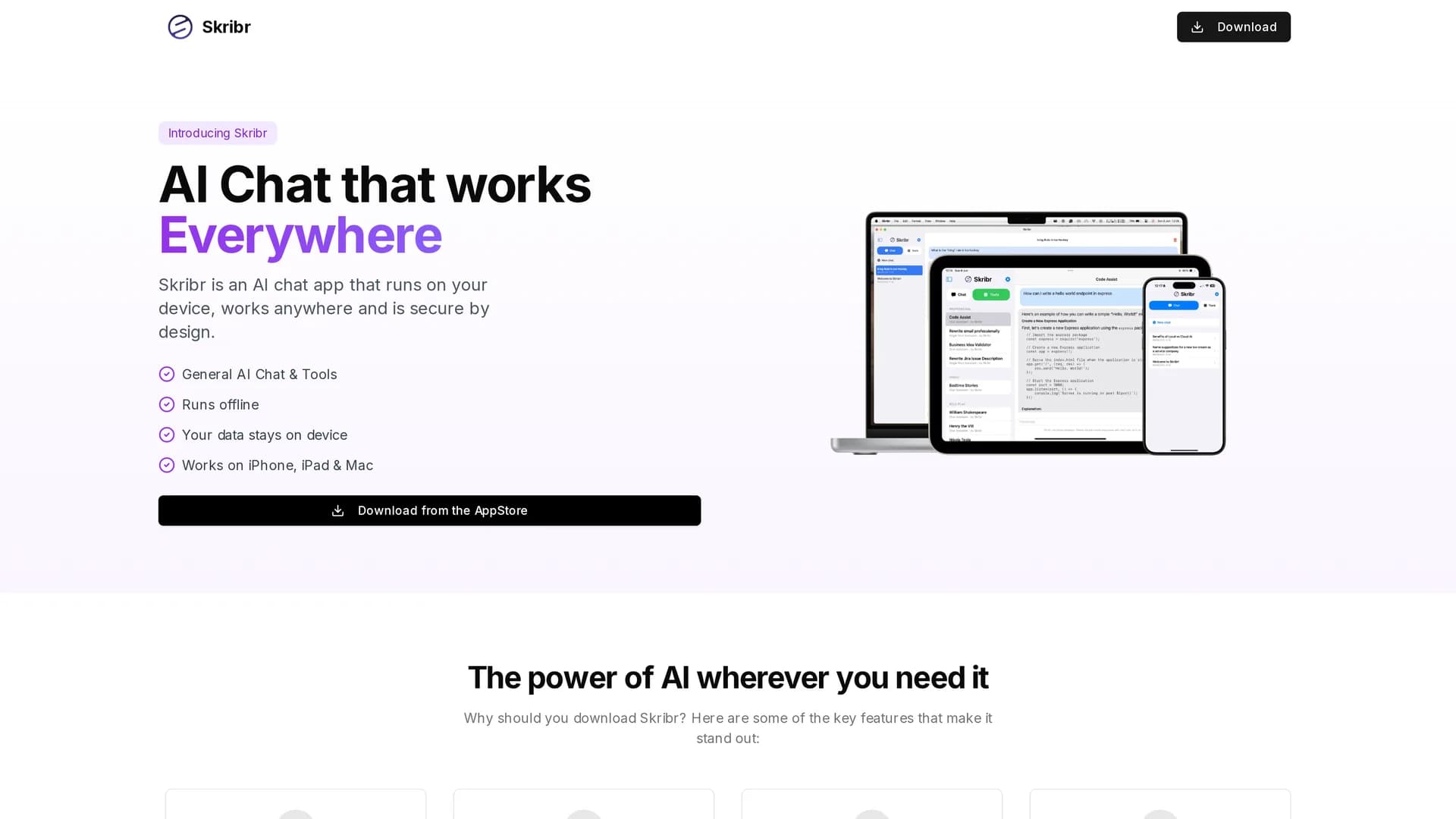 skribr homepage