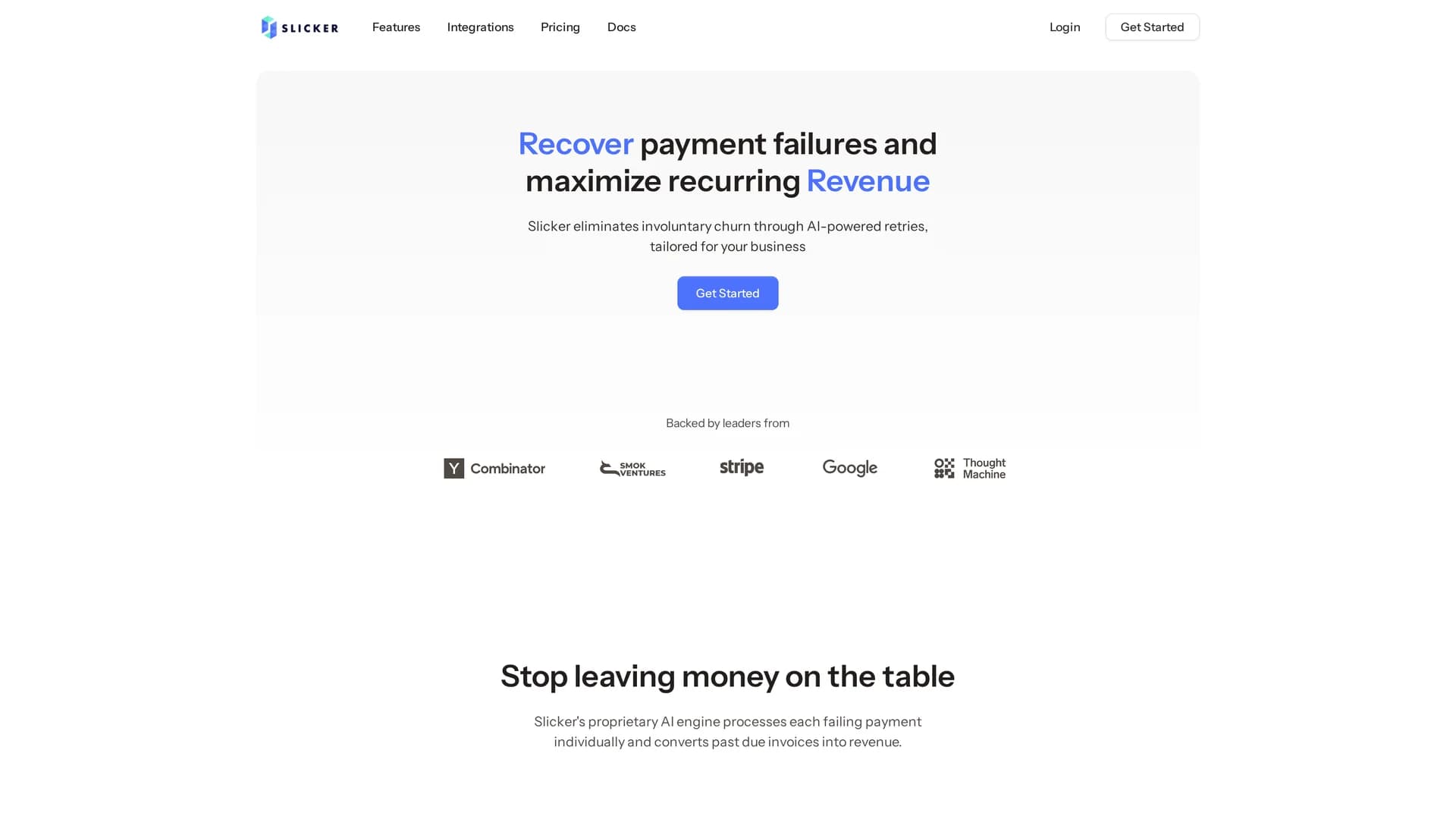 slicker homepage