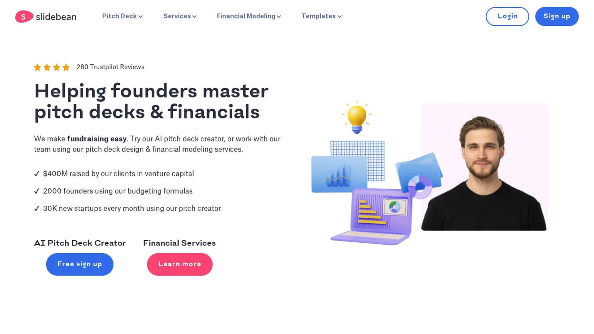 slidebean-founder-platform homepage