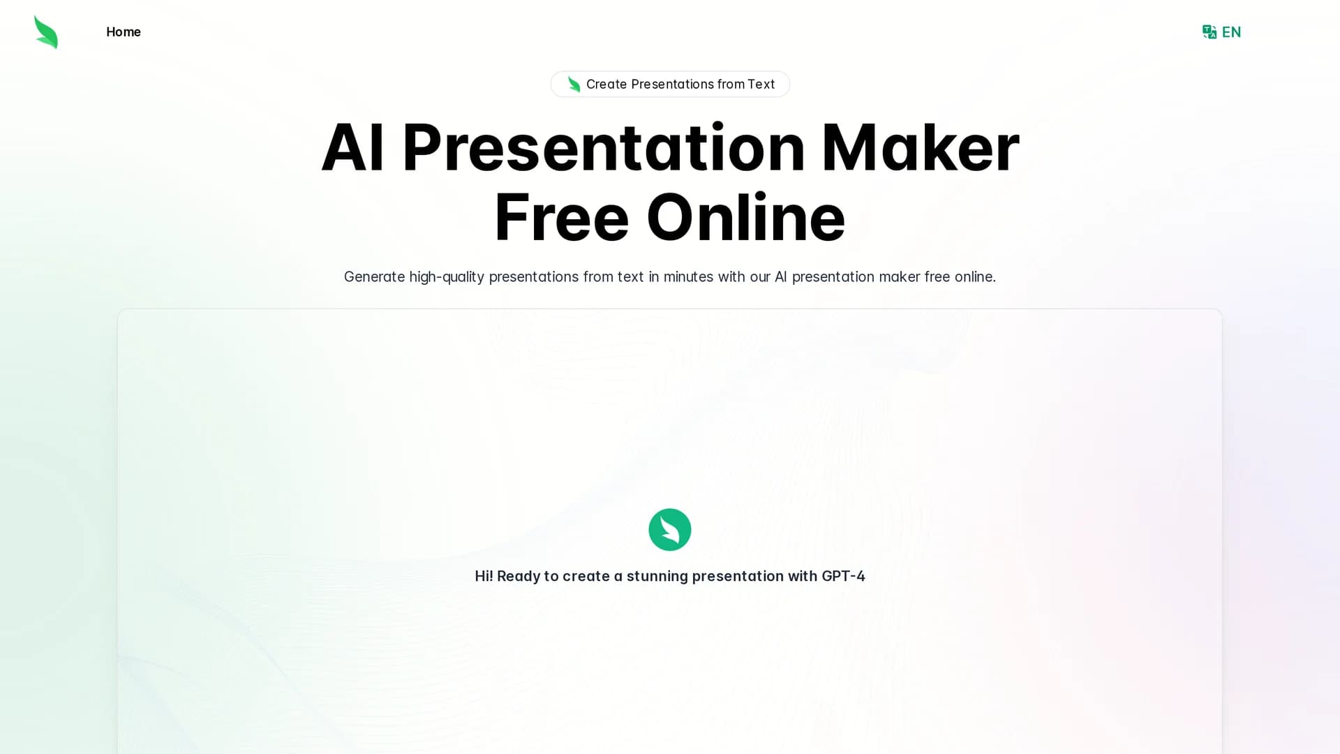slides-bot-ai-presentation-maker-free-online homepage