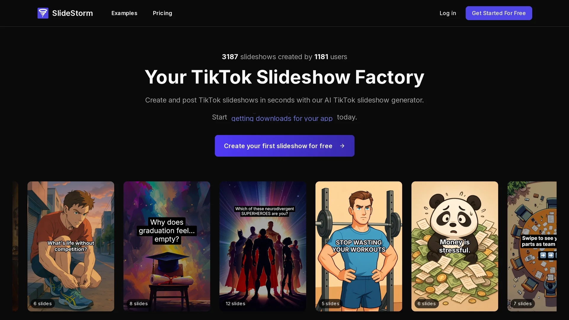 slidestorm homepage