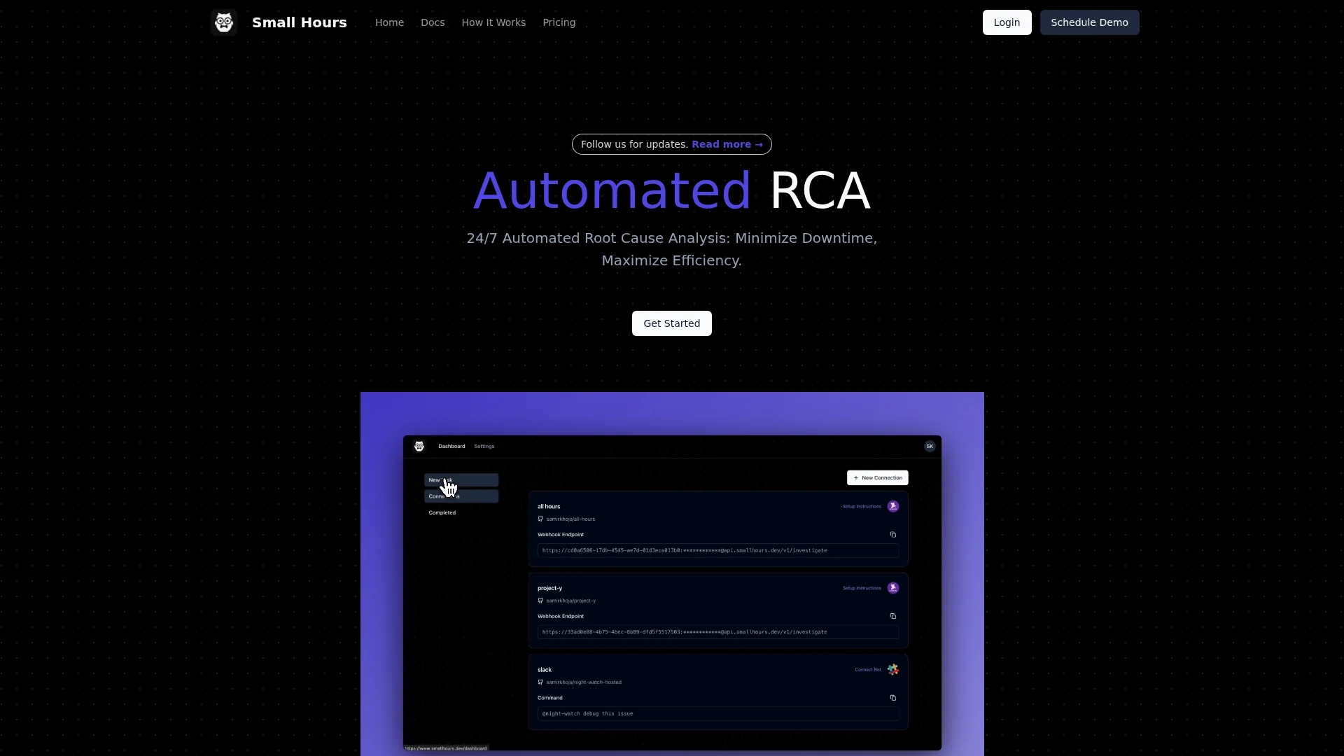 small-hours homepage