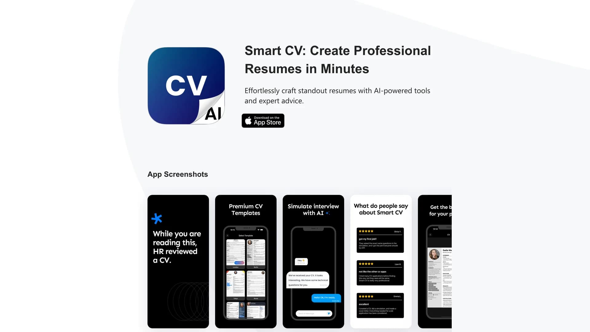 smart-cv-resume-maker homepage