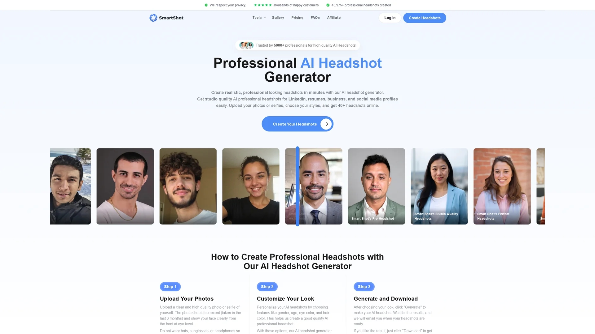 smartshot homepage