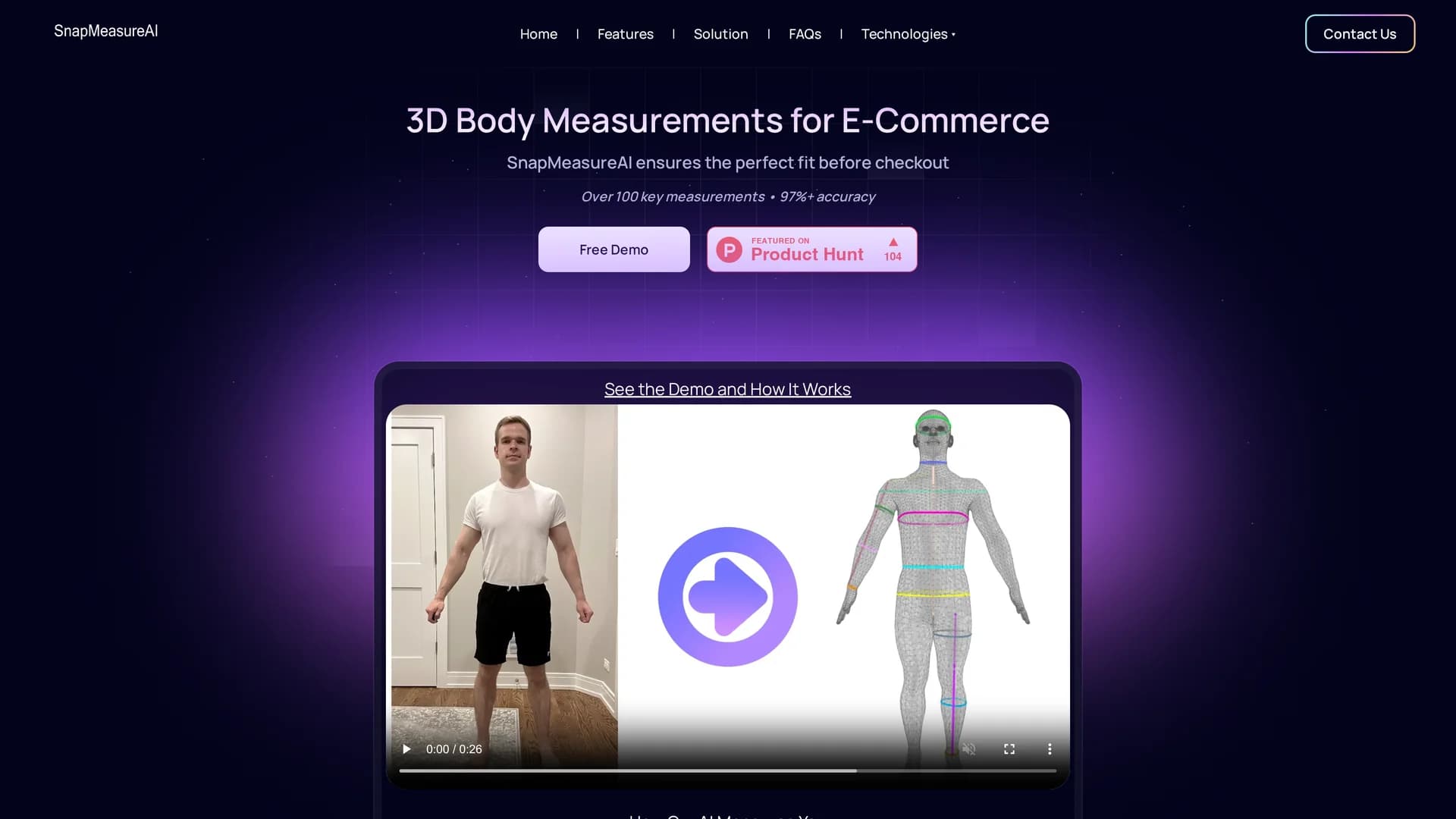snapmeasureai homepage