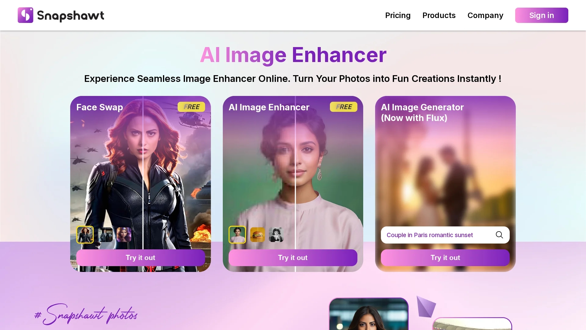 snapshawt homepage