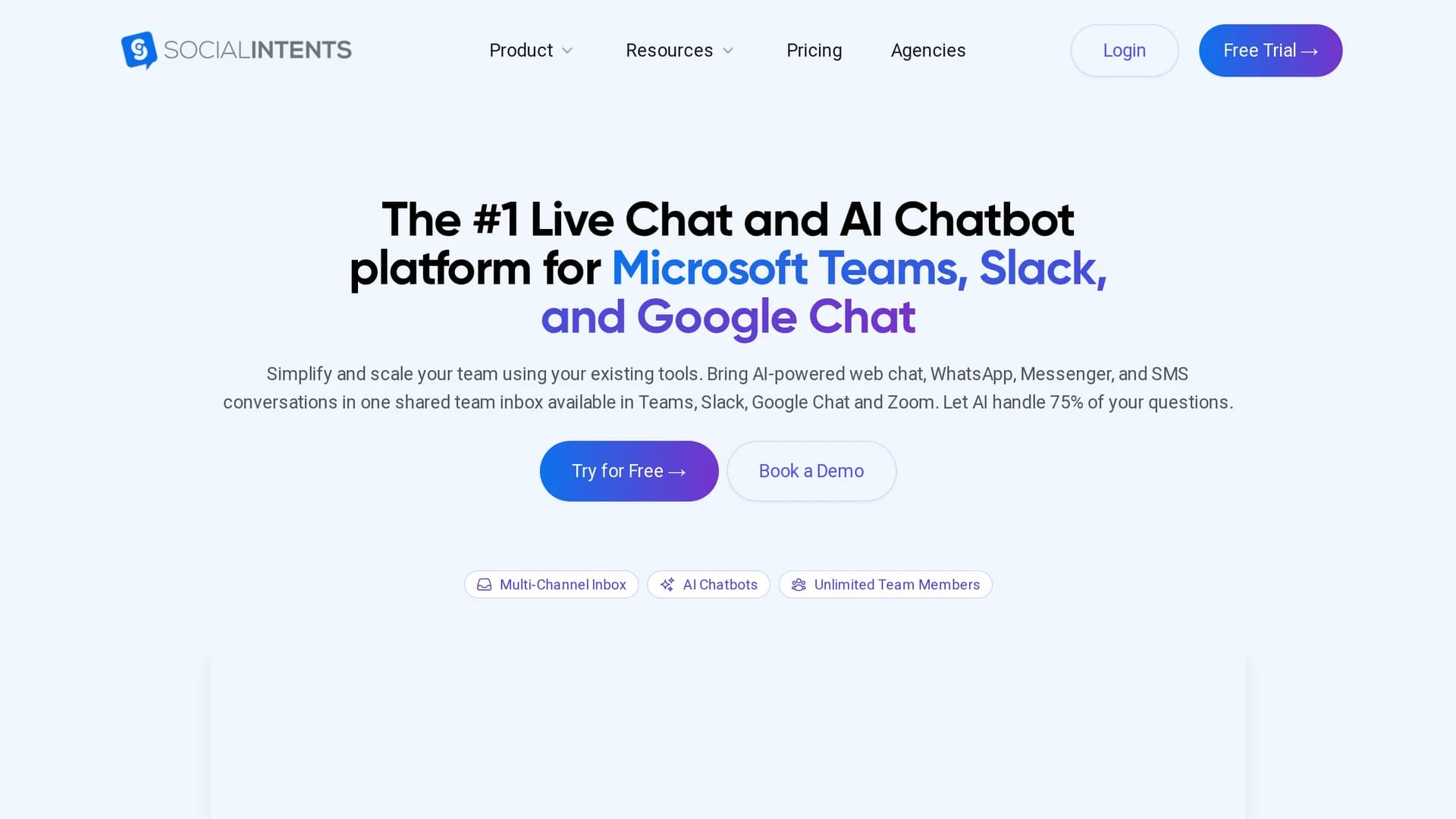 social-intents homepage