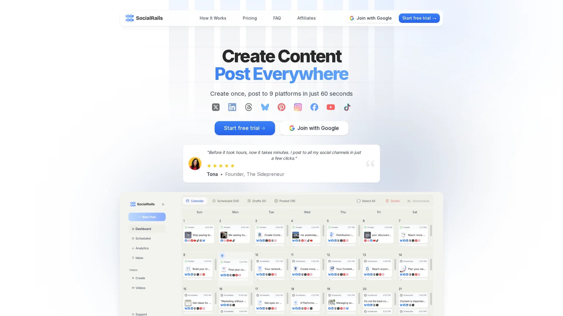 socialrails homepage