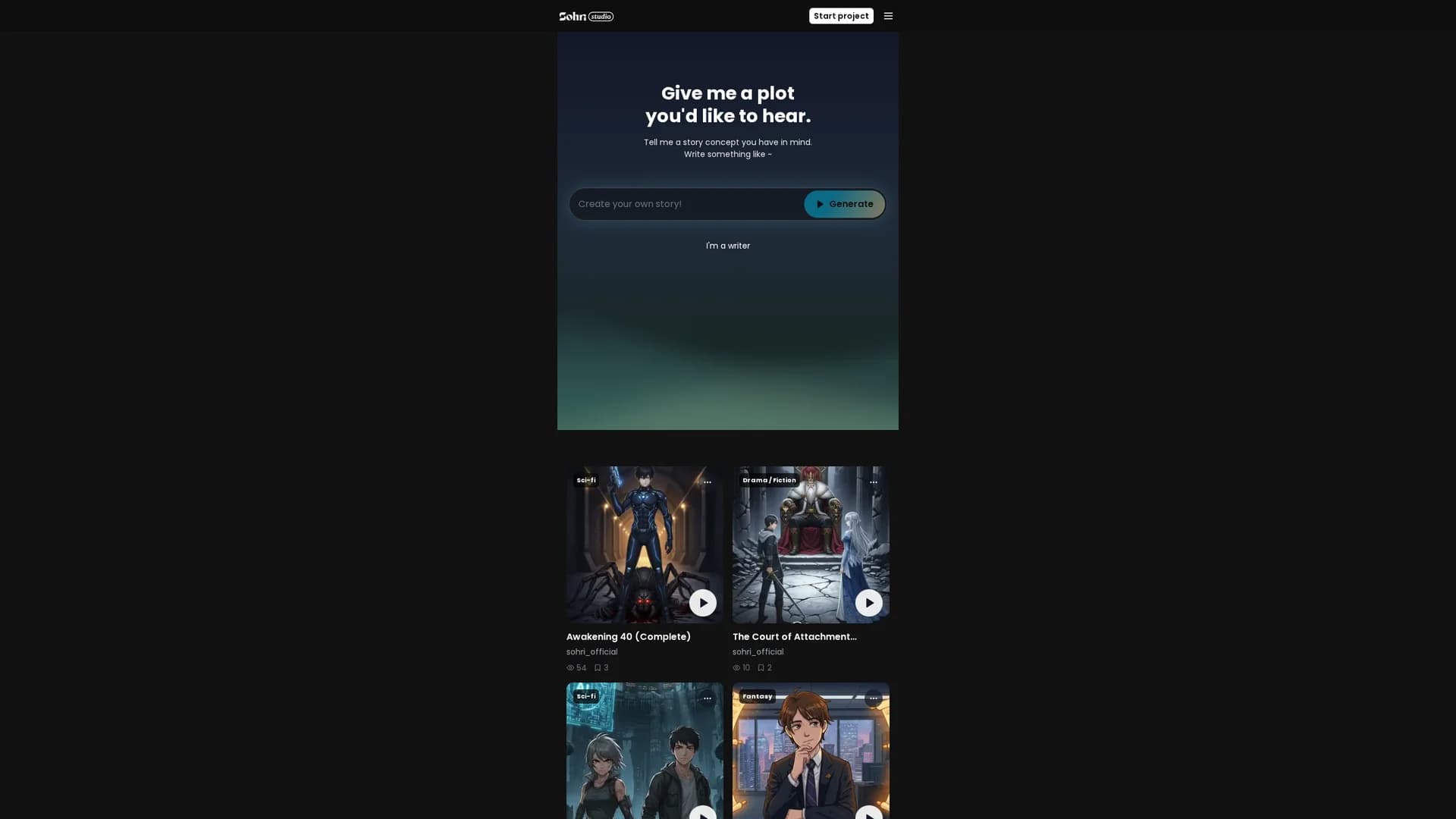 sohri-studio homepage