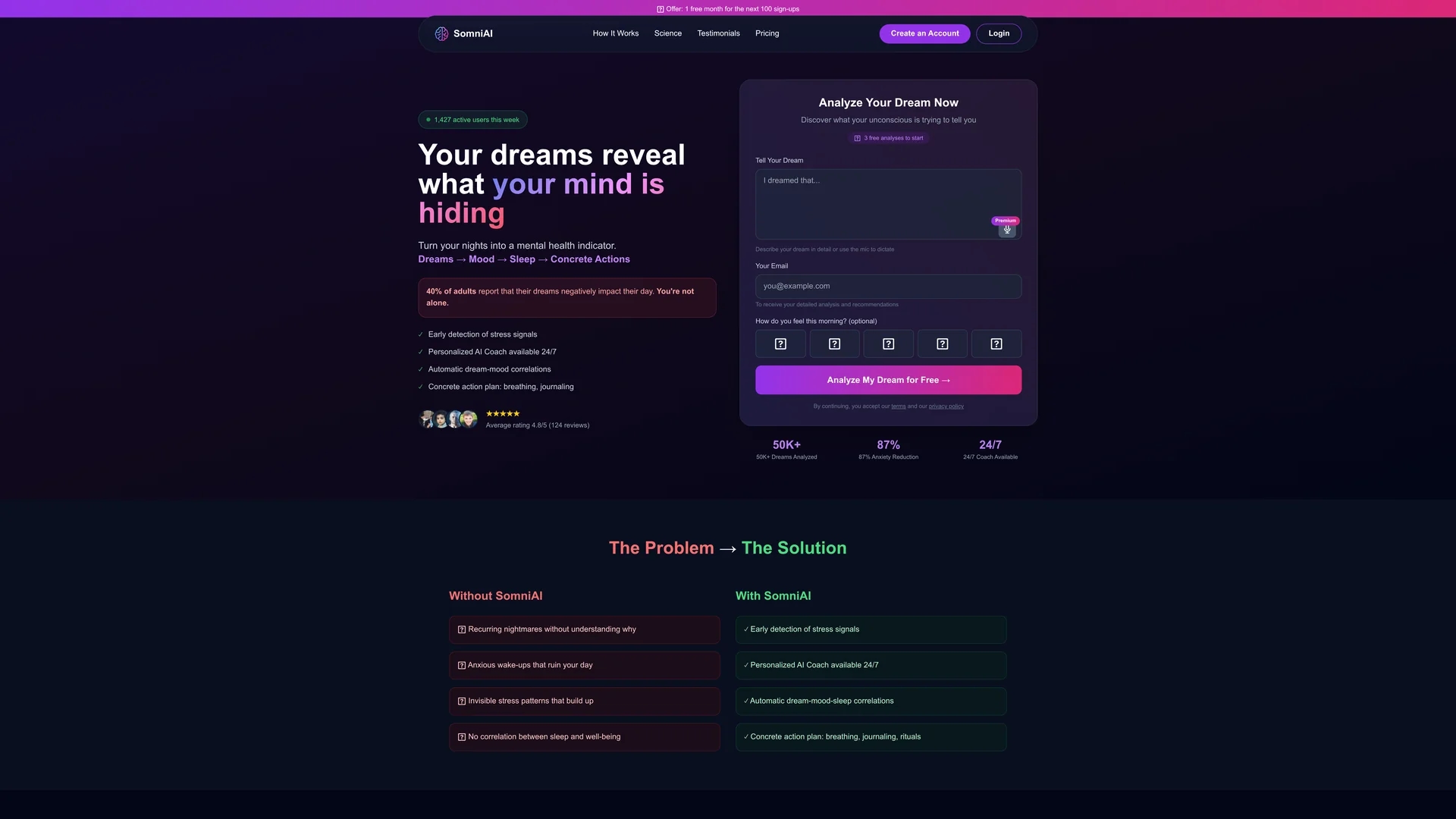 somniai-dream-analysis-with-ai-power homepage