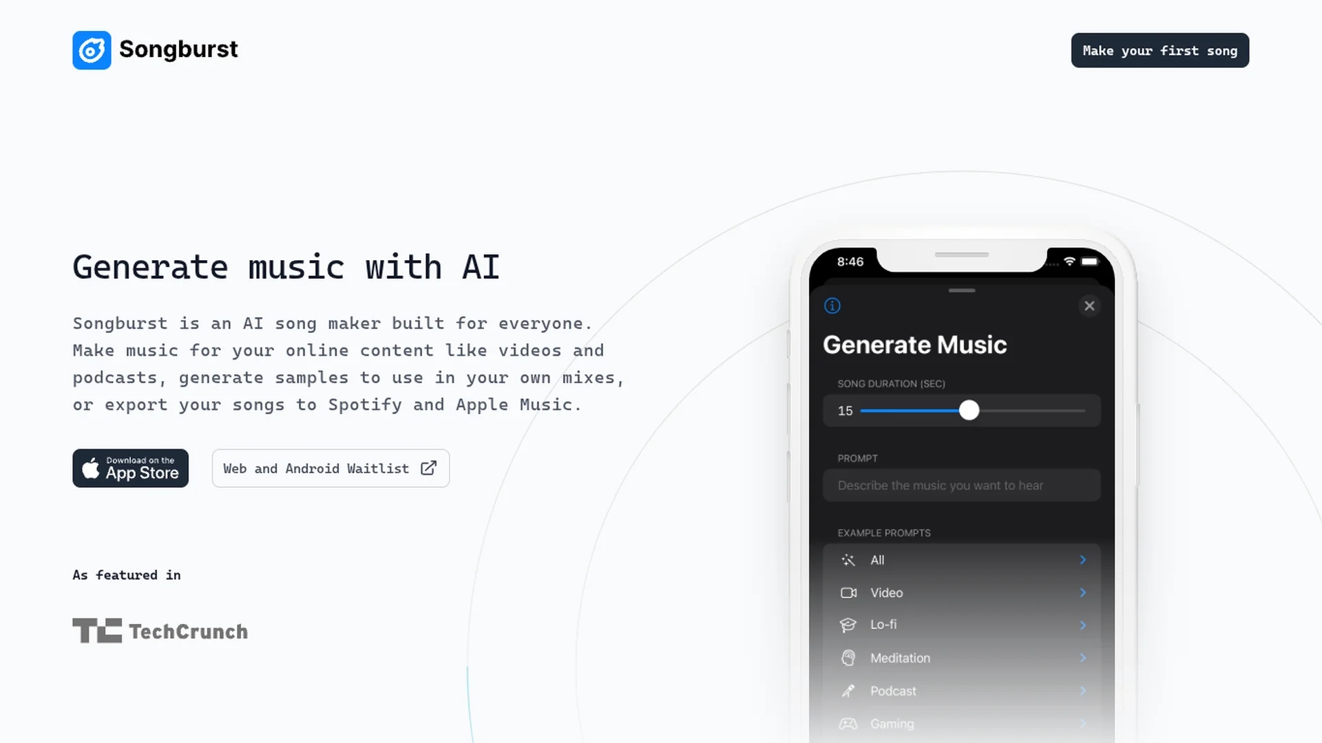 songburst homepage