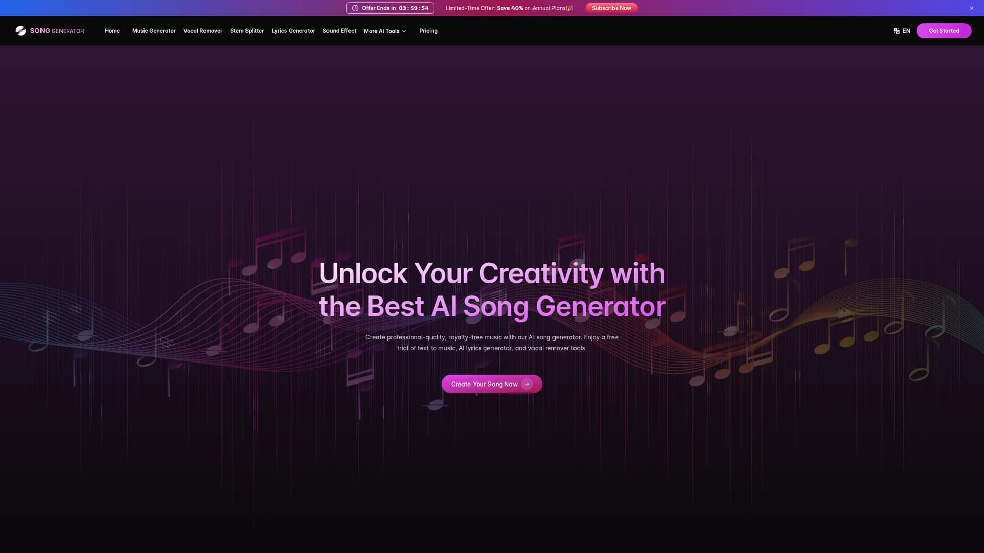 songgenerator-io homepage