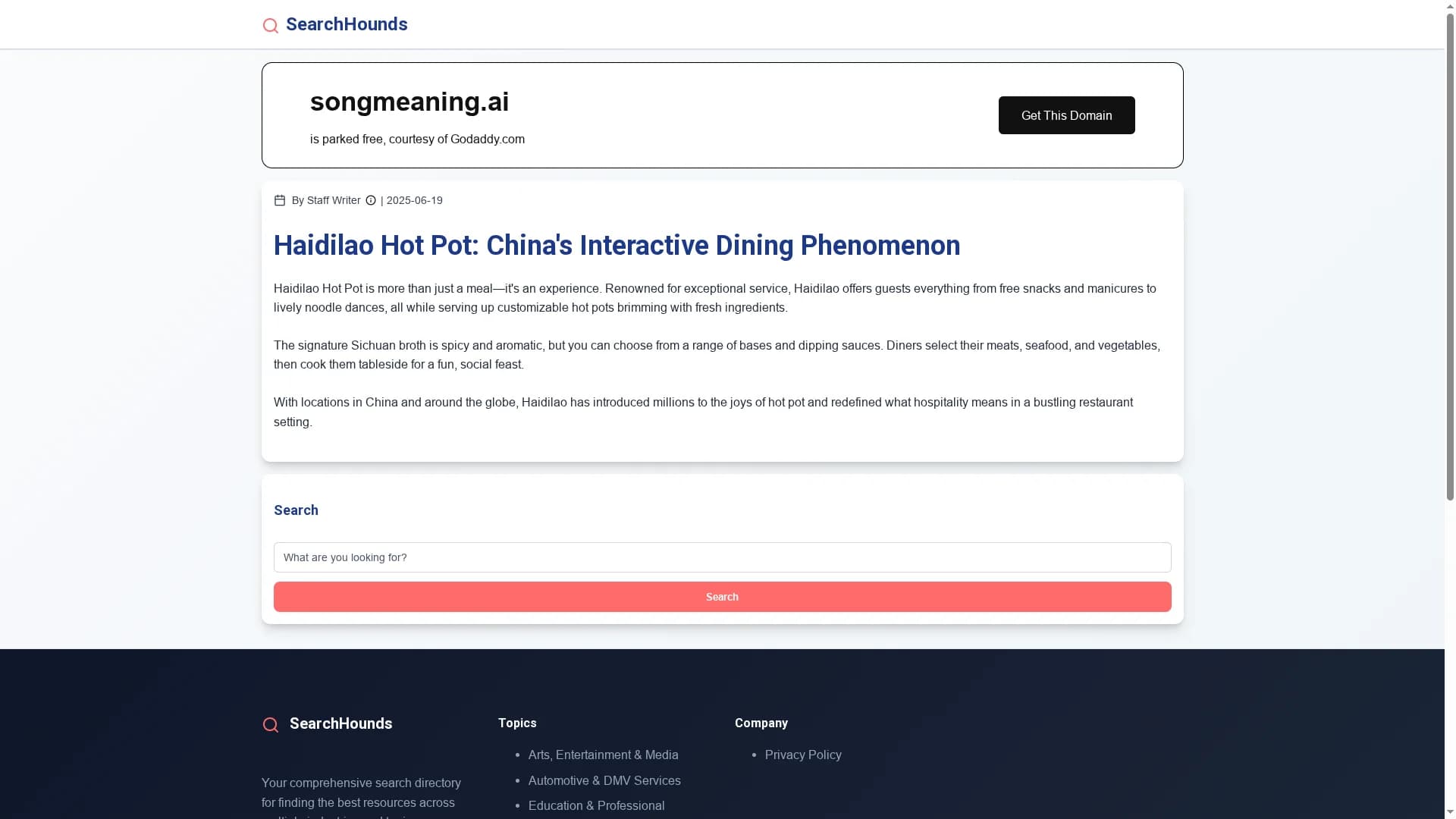 songmeaning-ai homepage