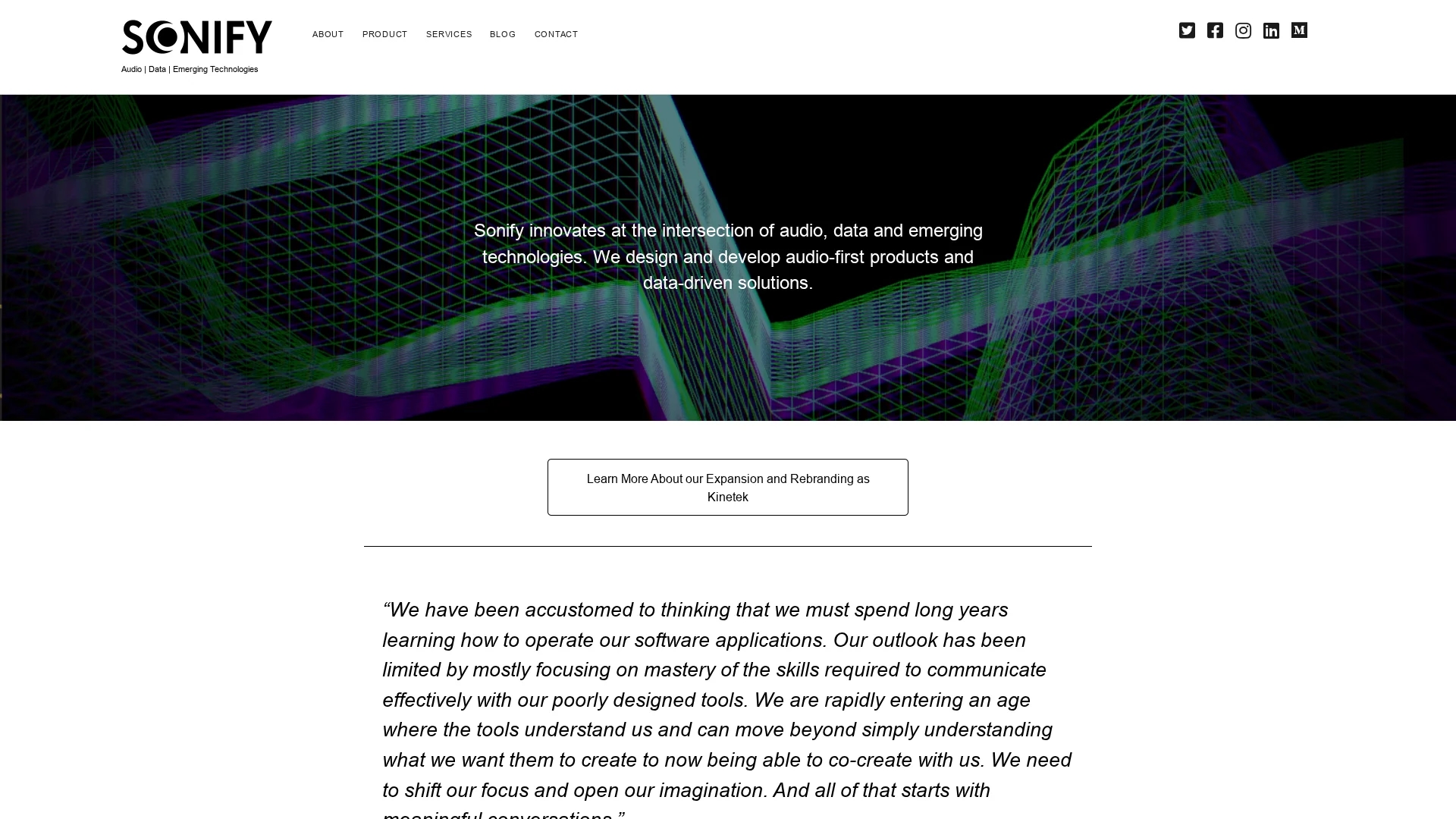 sonify homepage