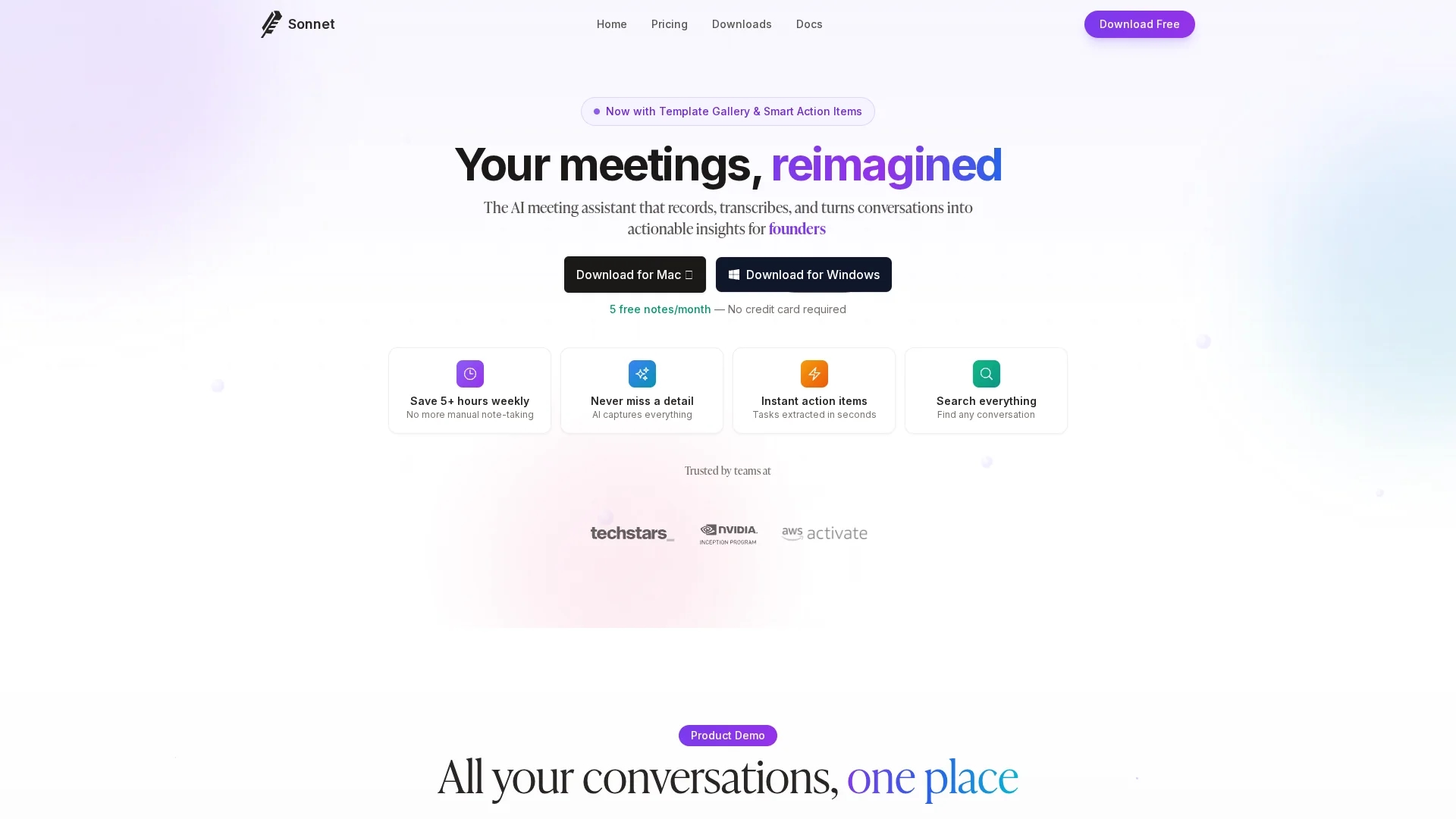 sonnet homepage