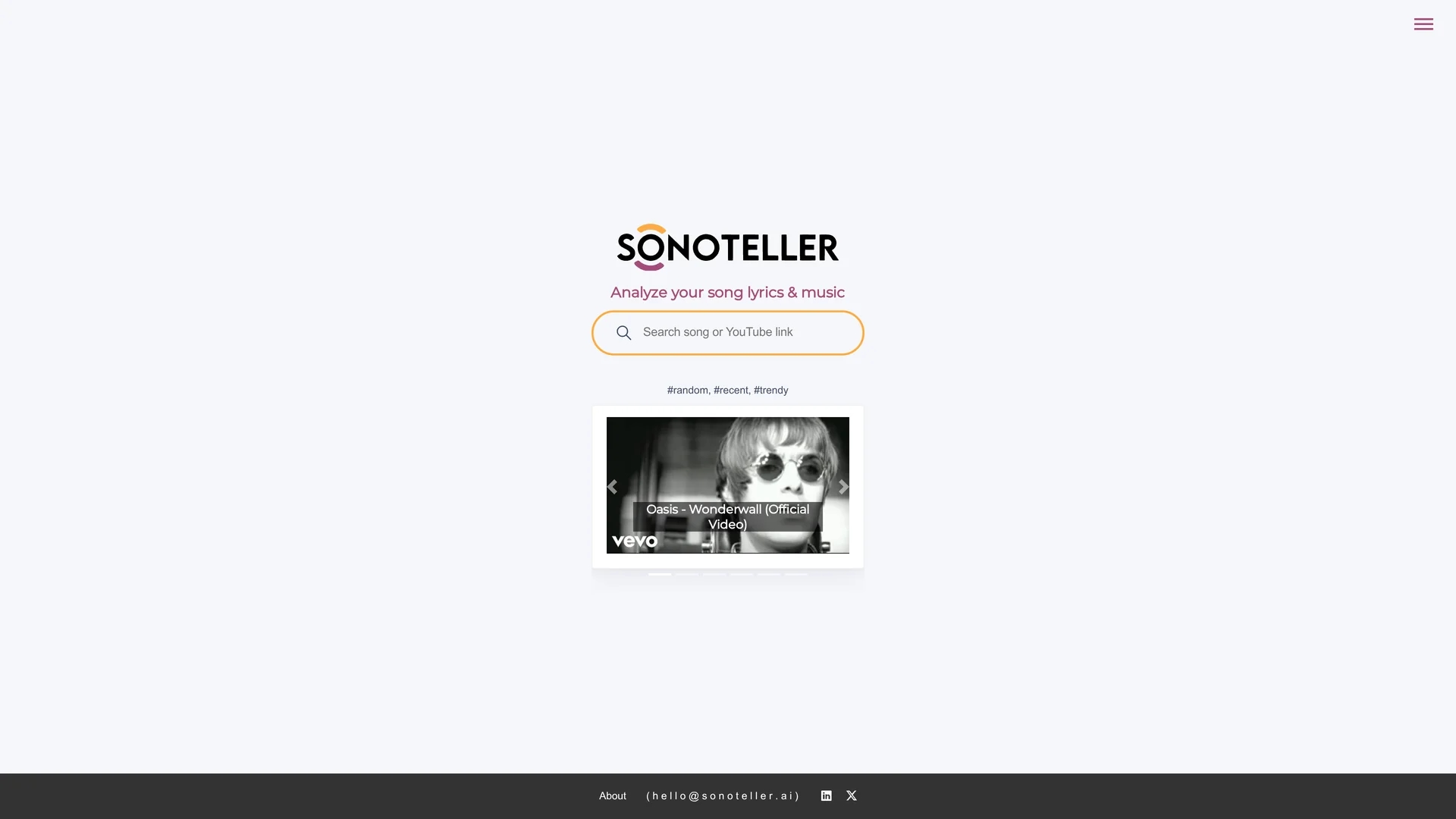 sonoteller homepage