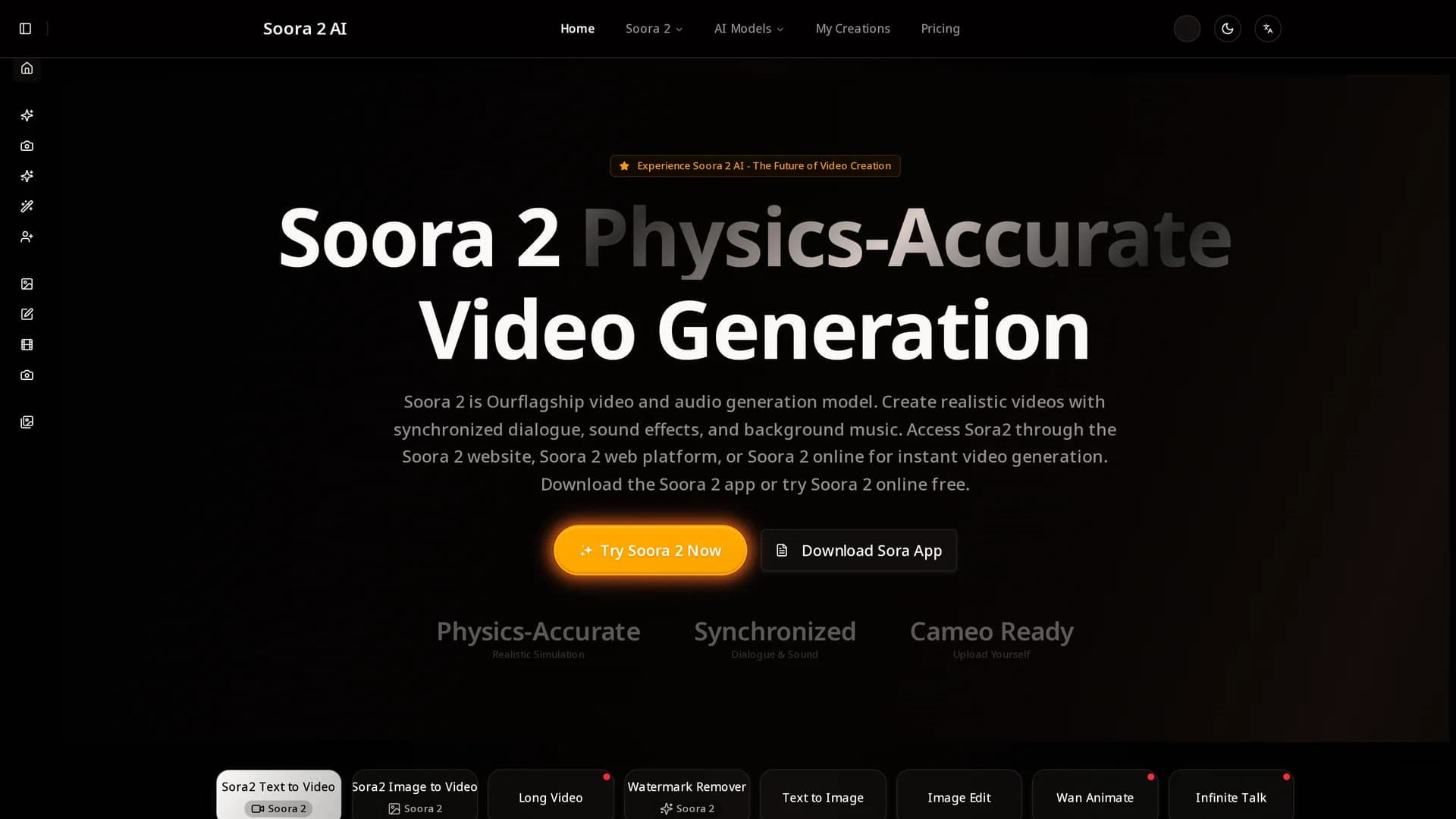 sora2video-com homepage
