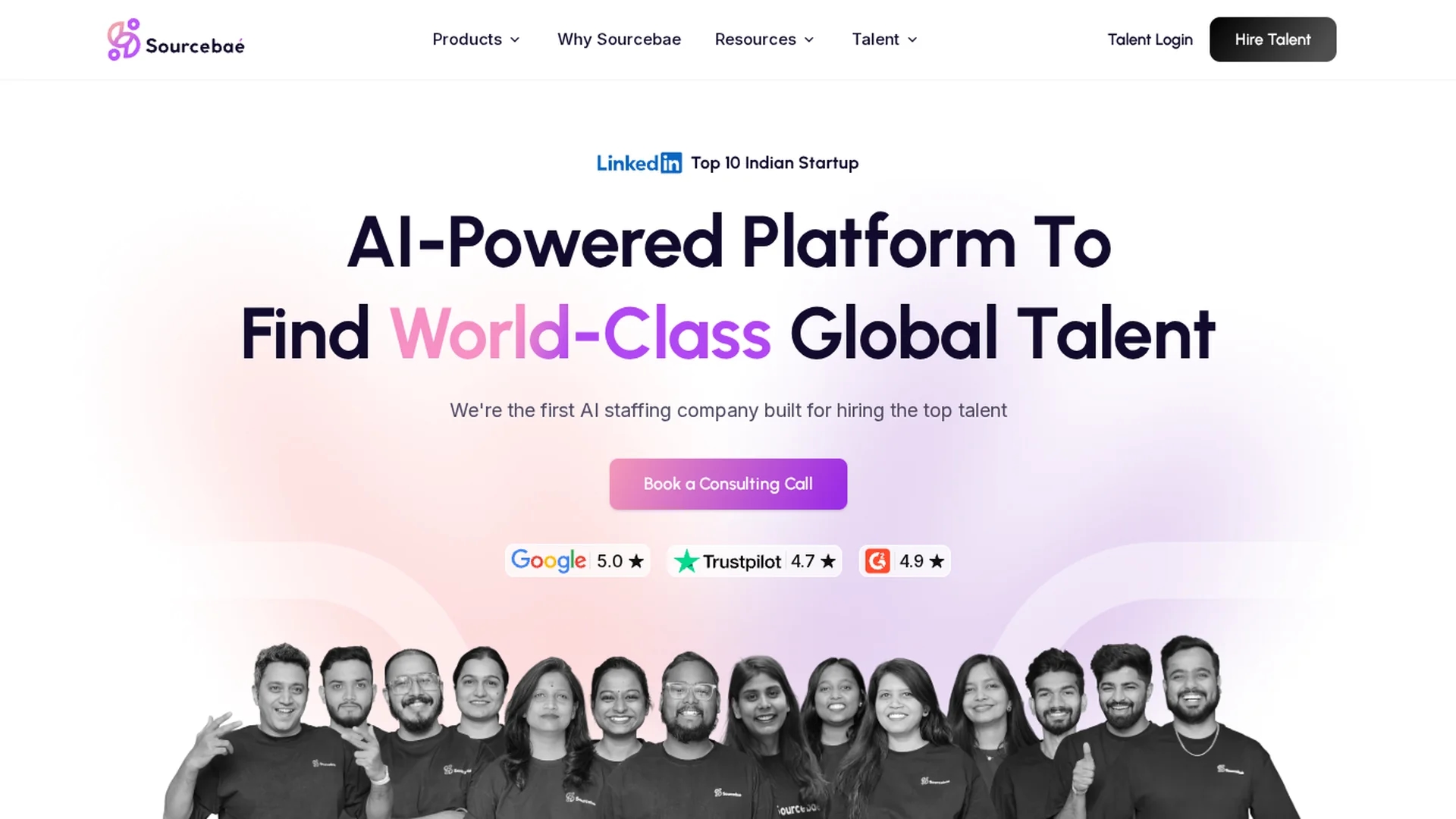 sourcebae homepage