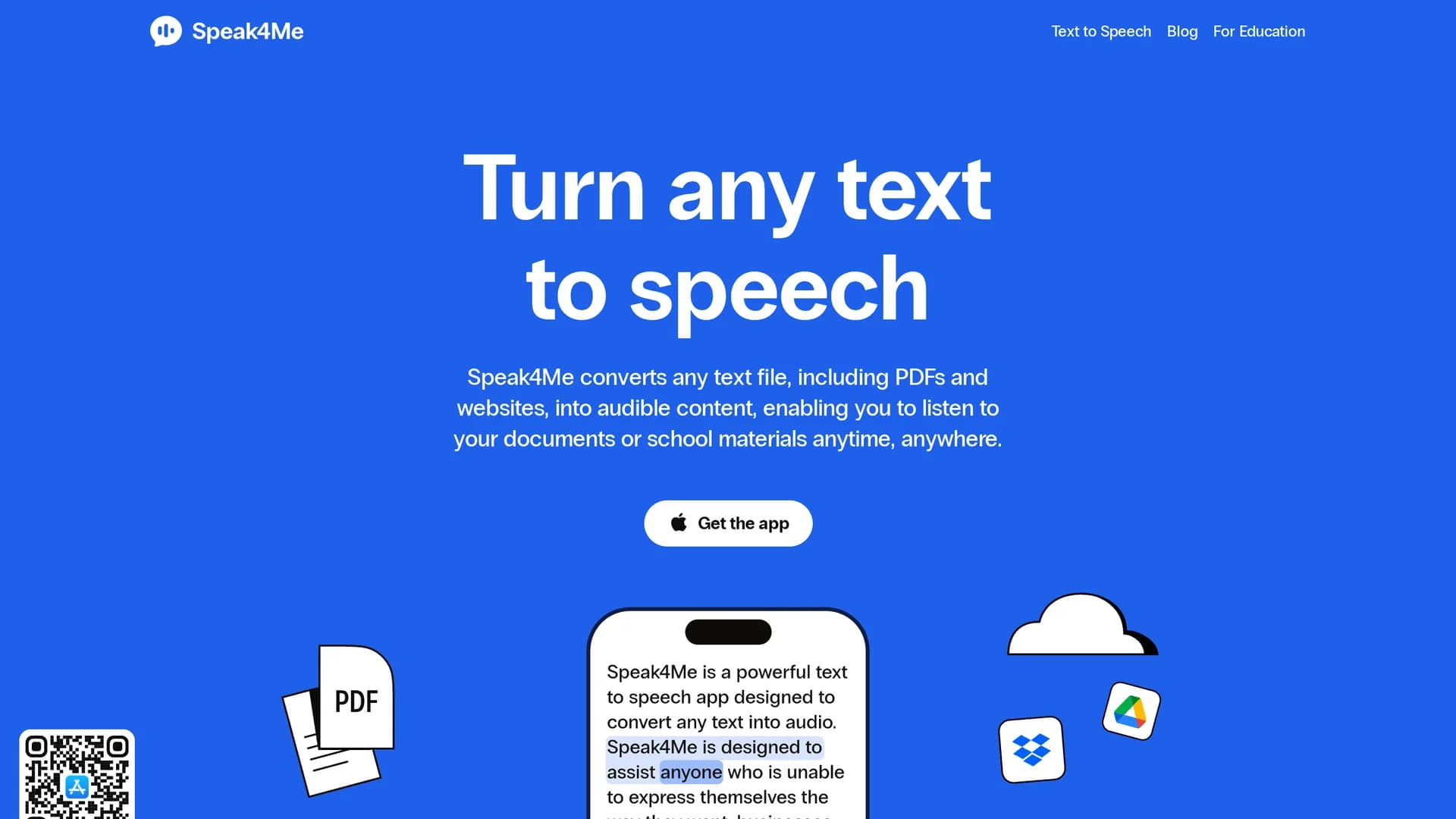speak4me-io homepage