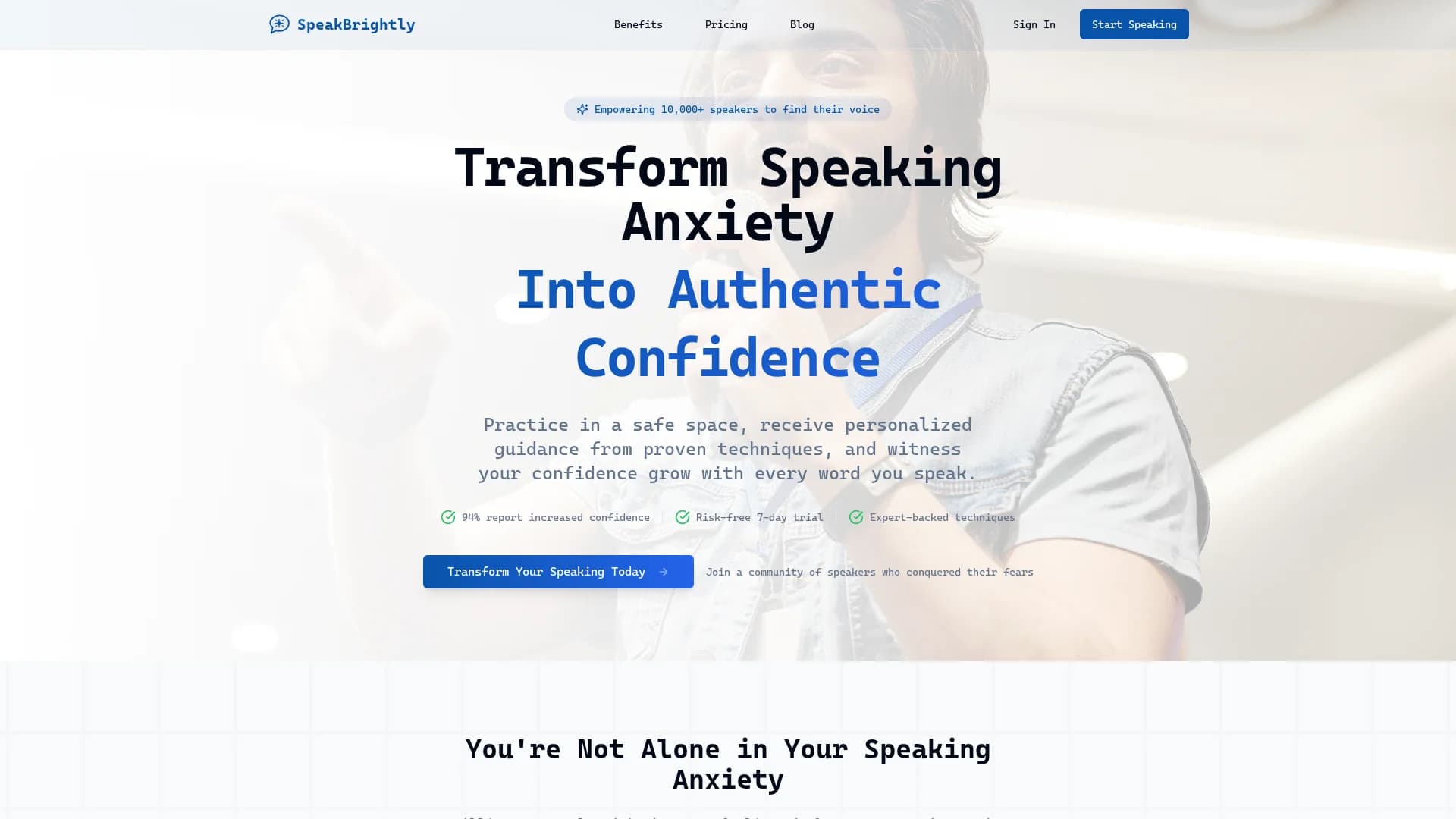 speakbrightly homepage