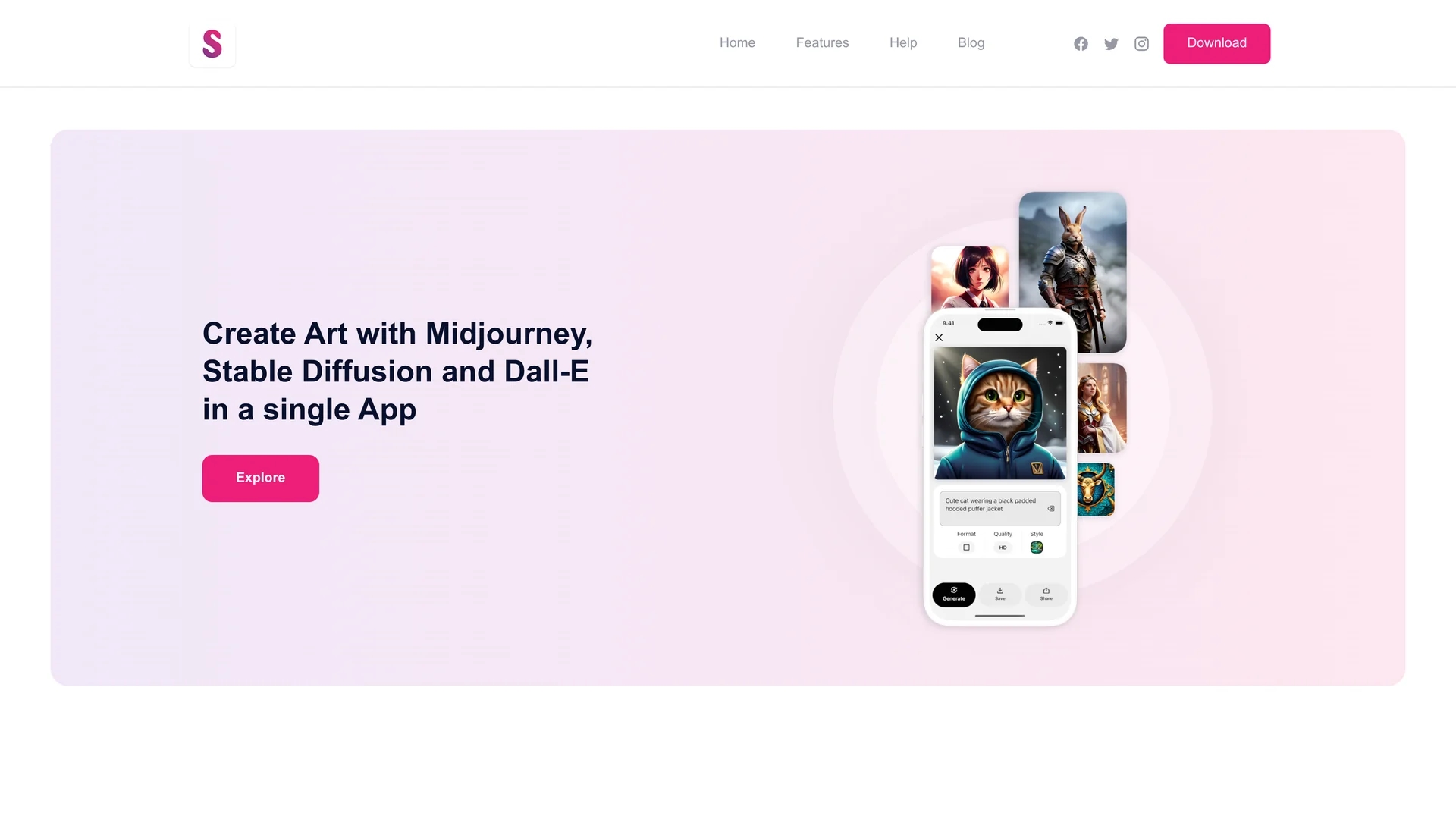 splend-ai-art-generator-nft homepage