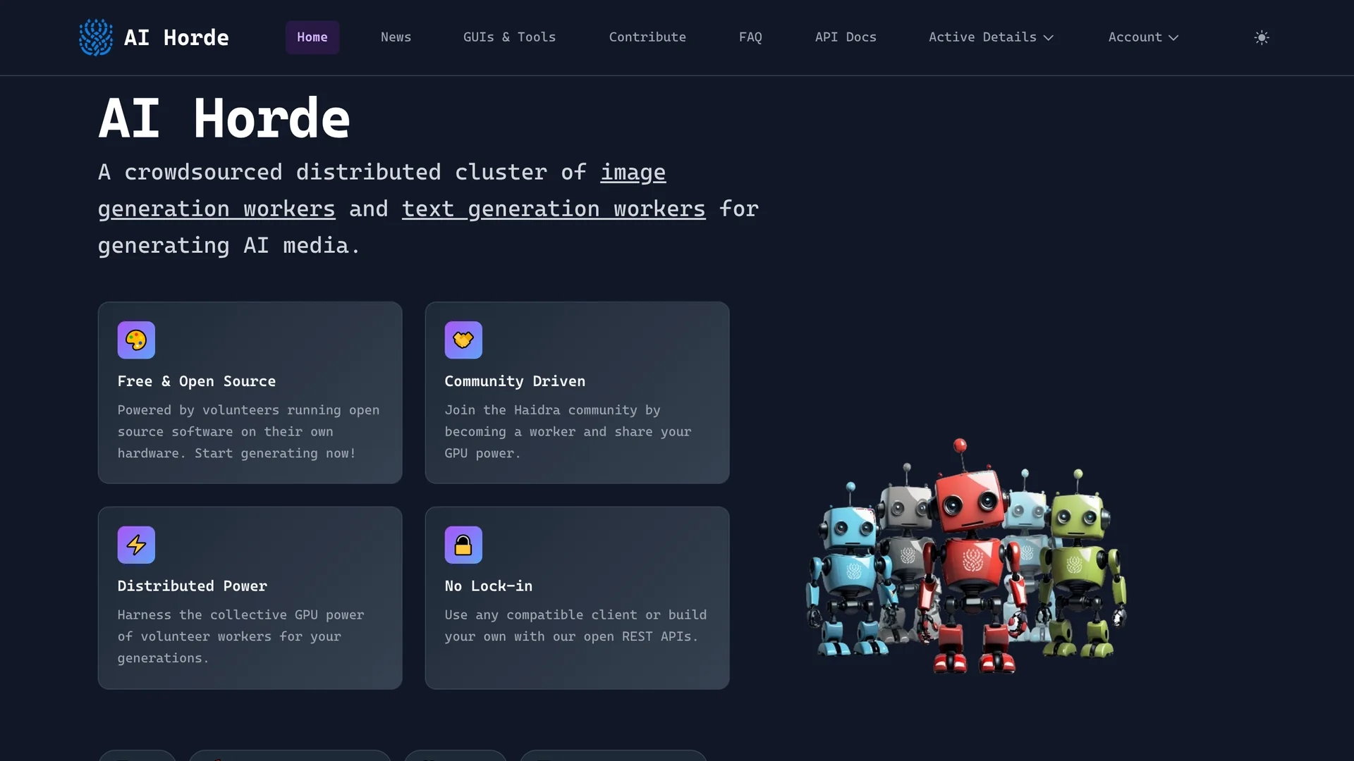 stable-horde homepage