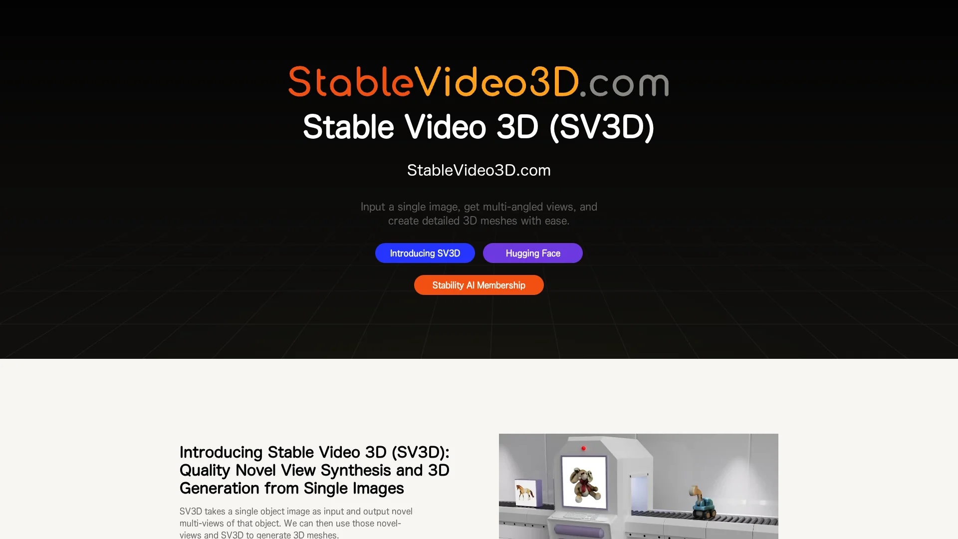 stable-video-3d homepage
