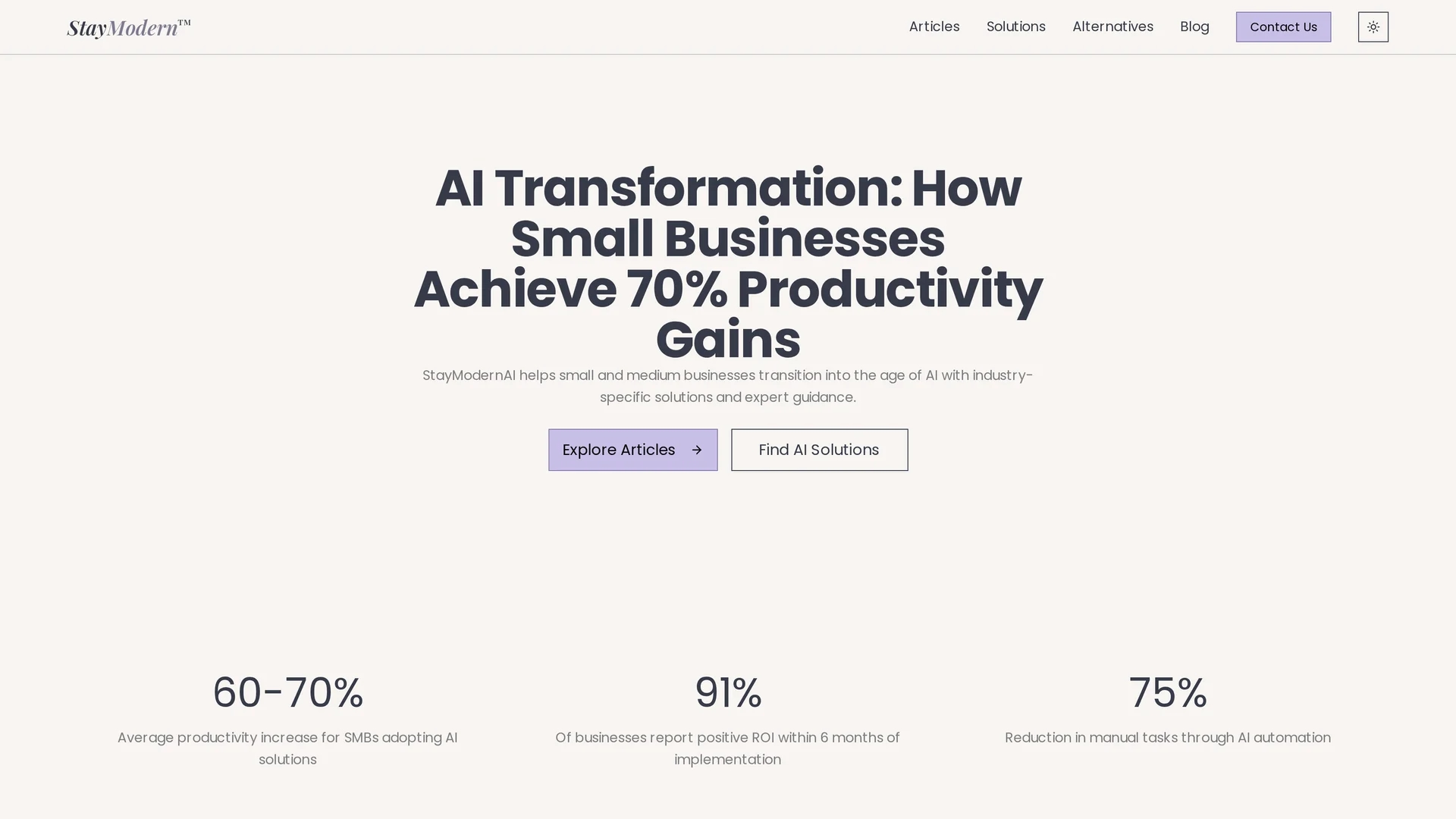 staymodernai homepage