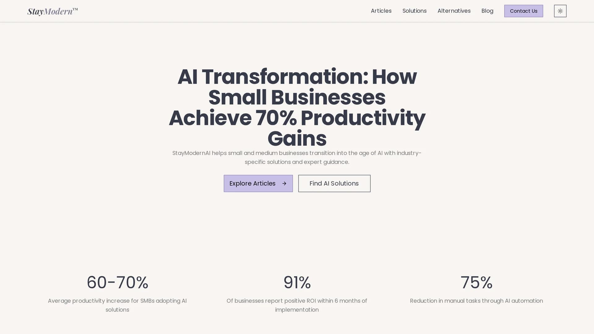 staymodernai homepage