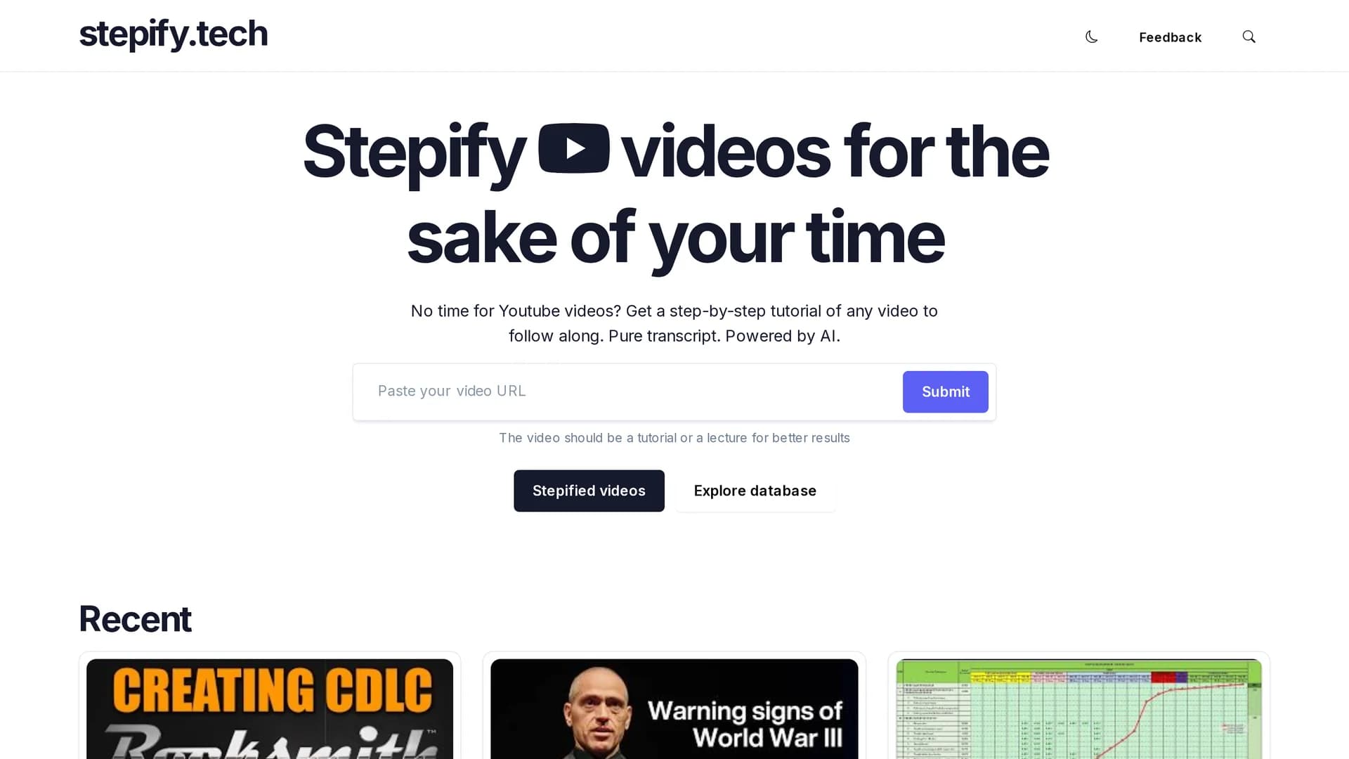 stepify homepage