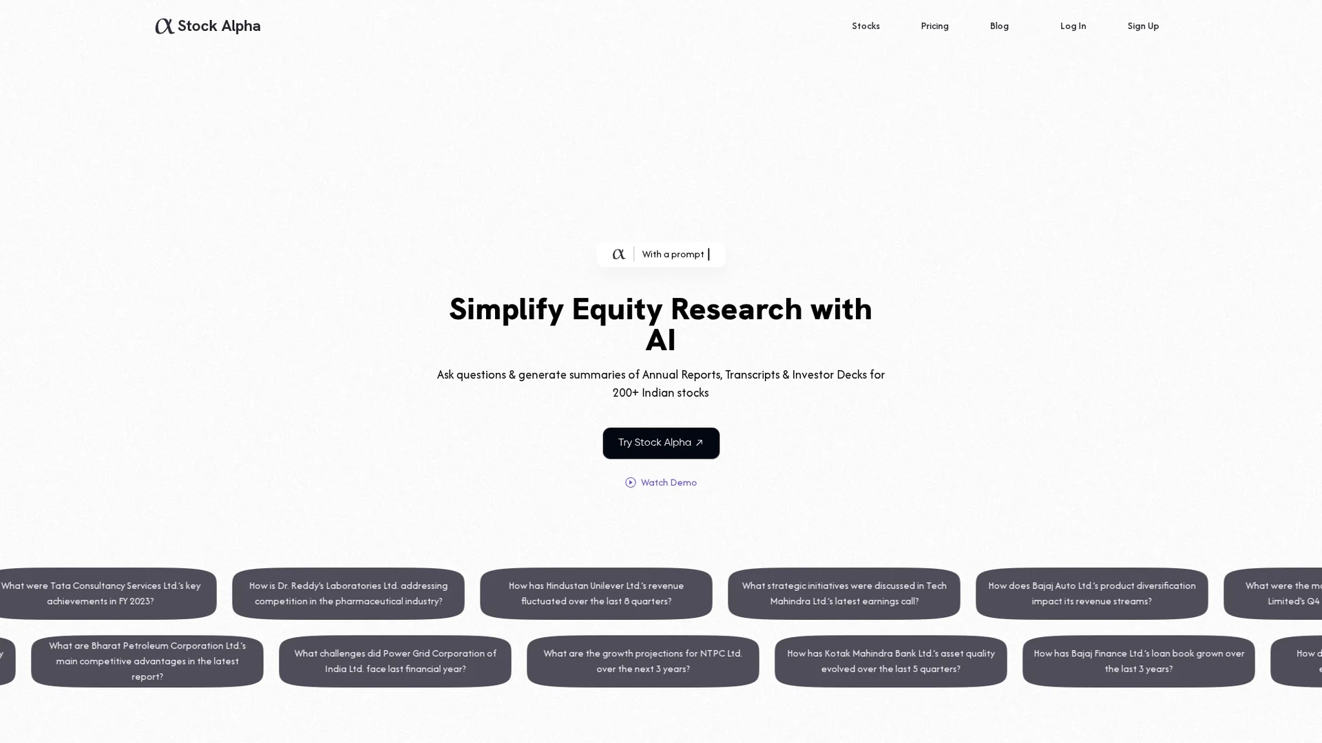 stock-alpha homepage