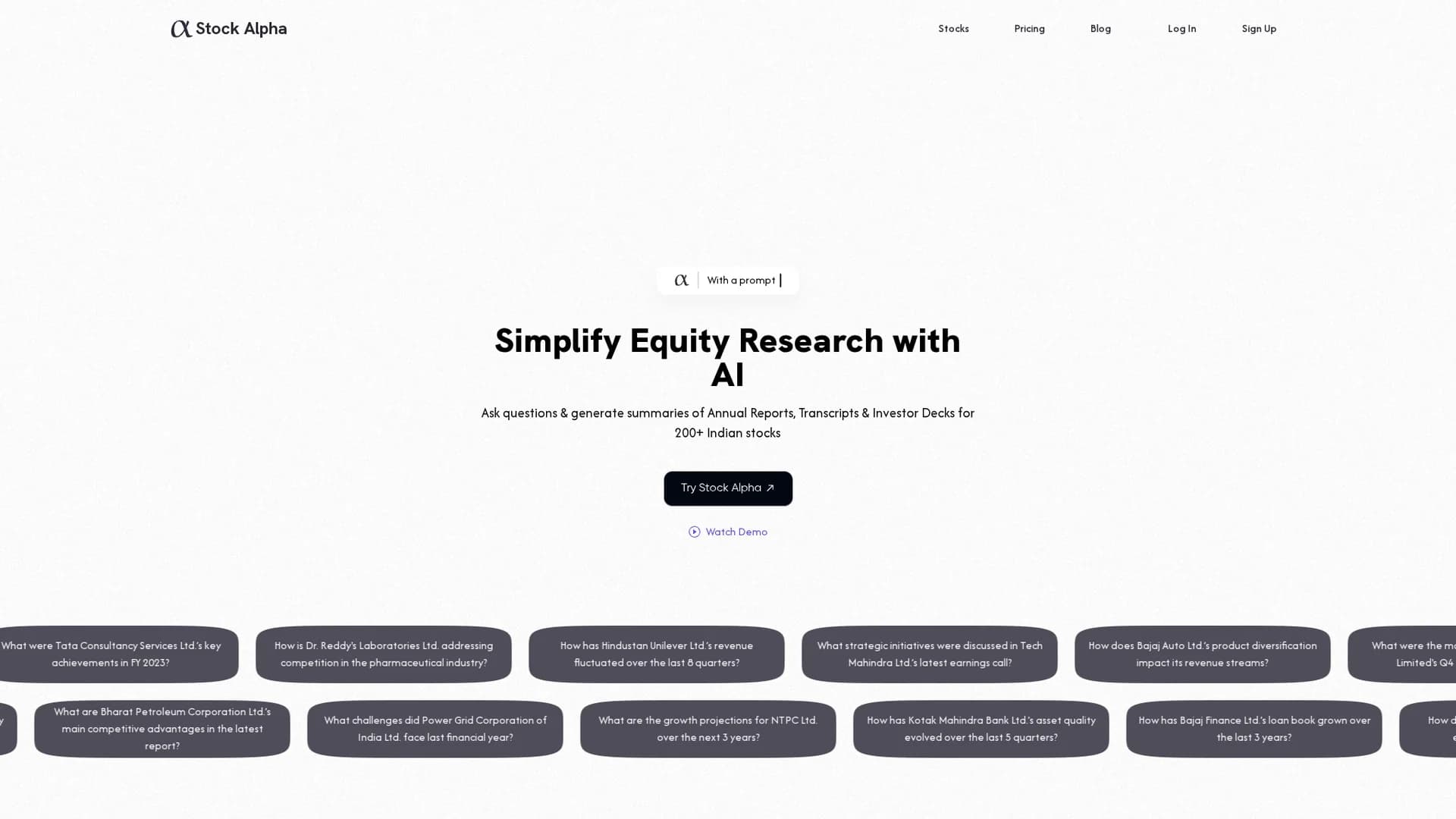 stock-alpha homepage