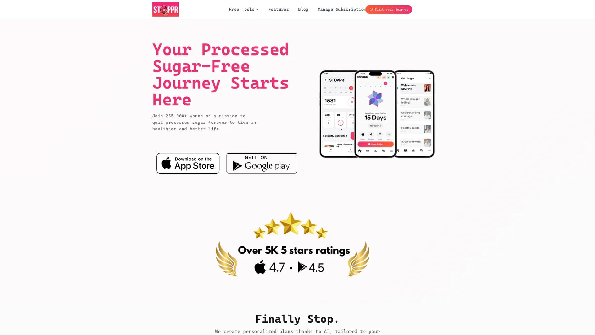 stoppr homepage