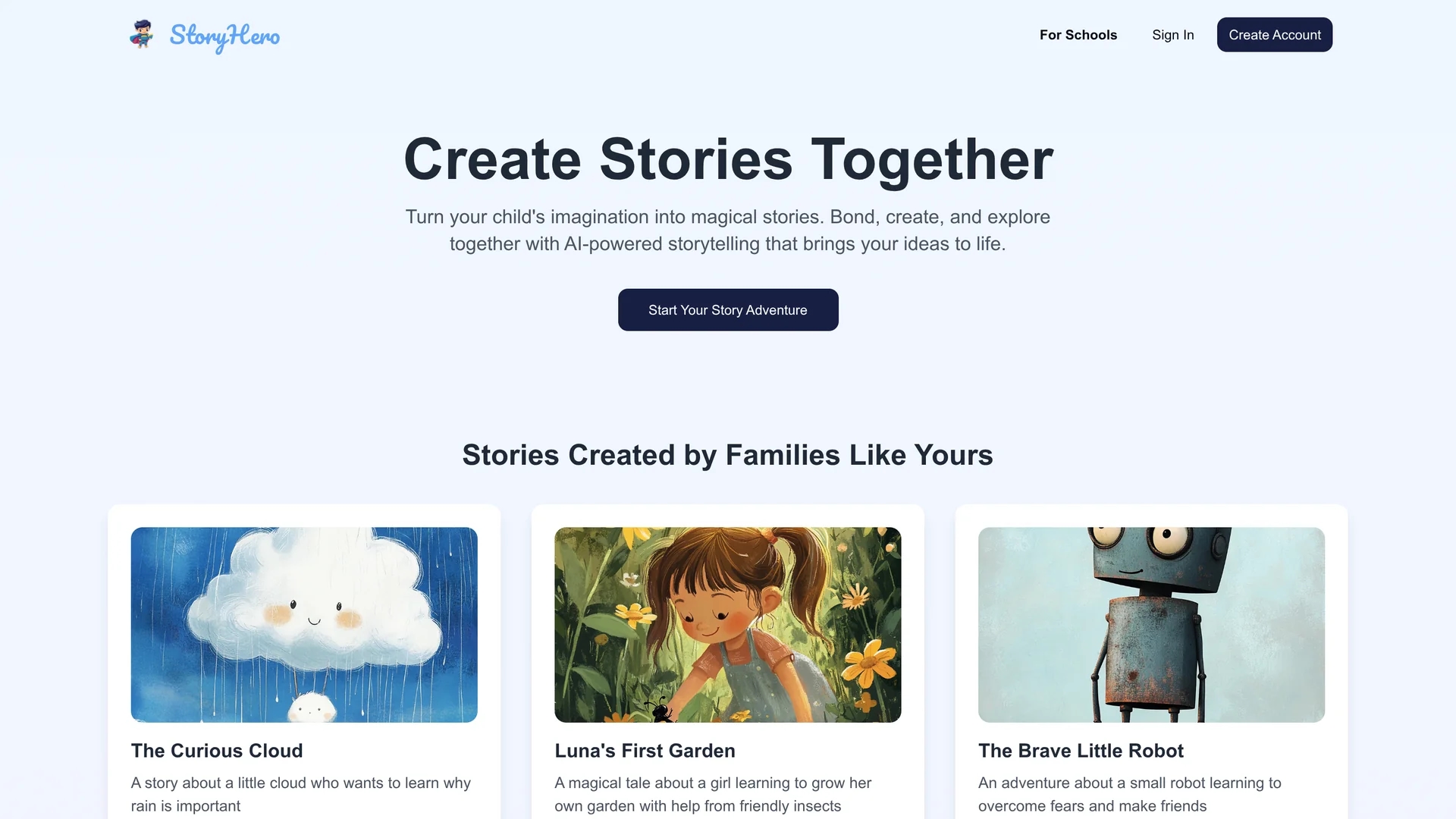 storyhero homepage