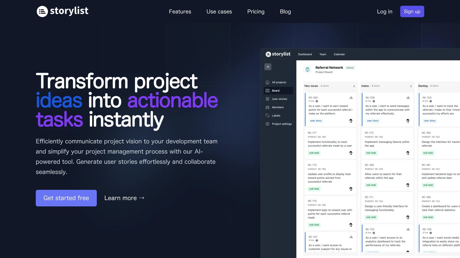 storylist homepage