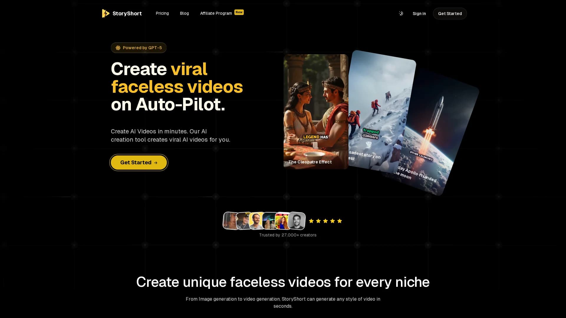 storyshort-ai homepage