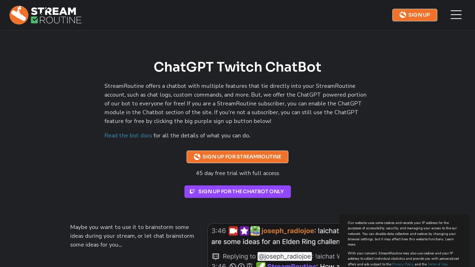 stream-routine homepage