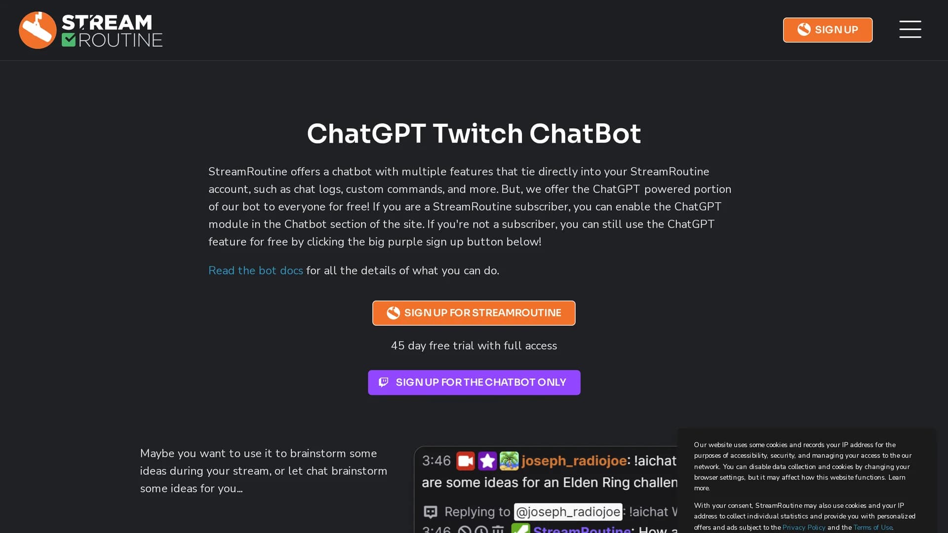 stream-routine homepage