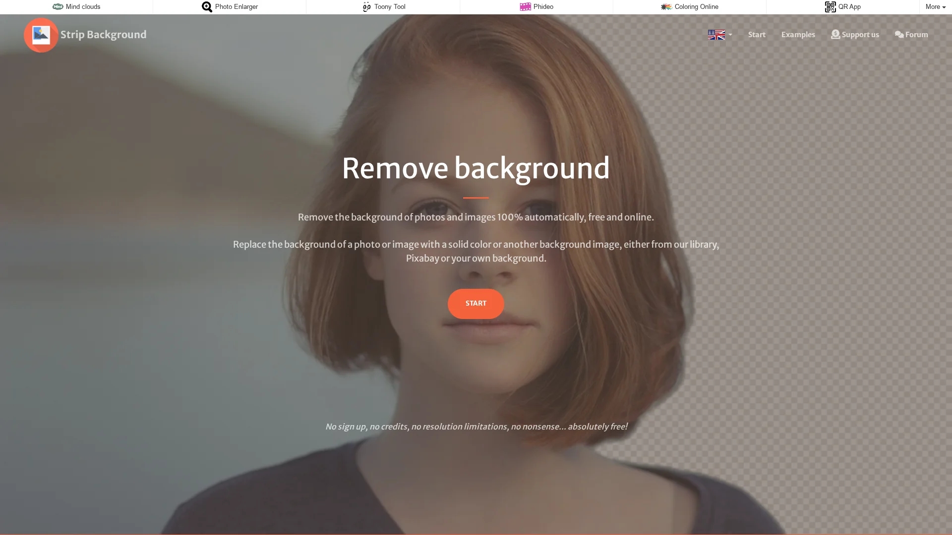 stripbackground-com homepage