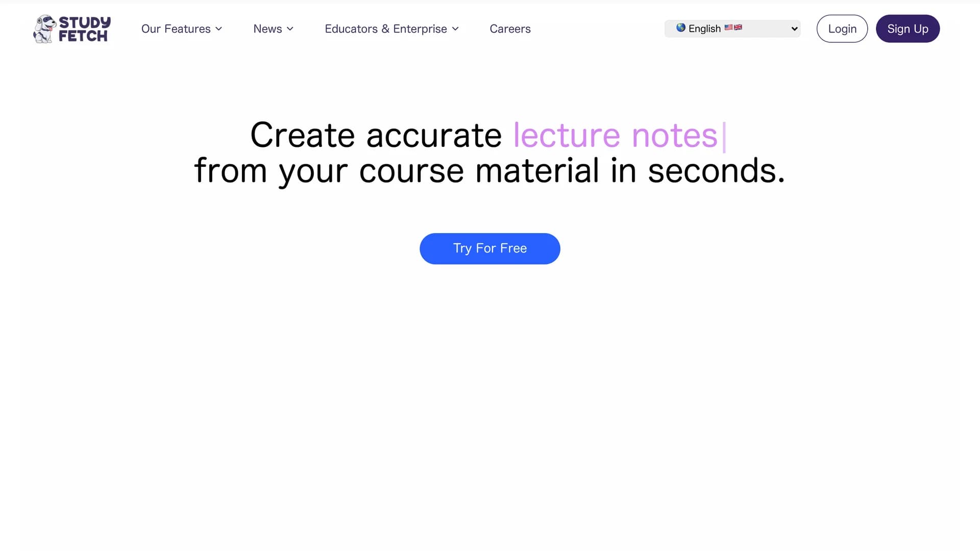 study-fetch homepage