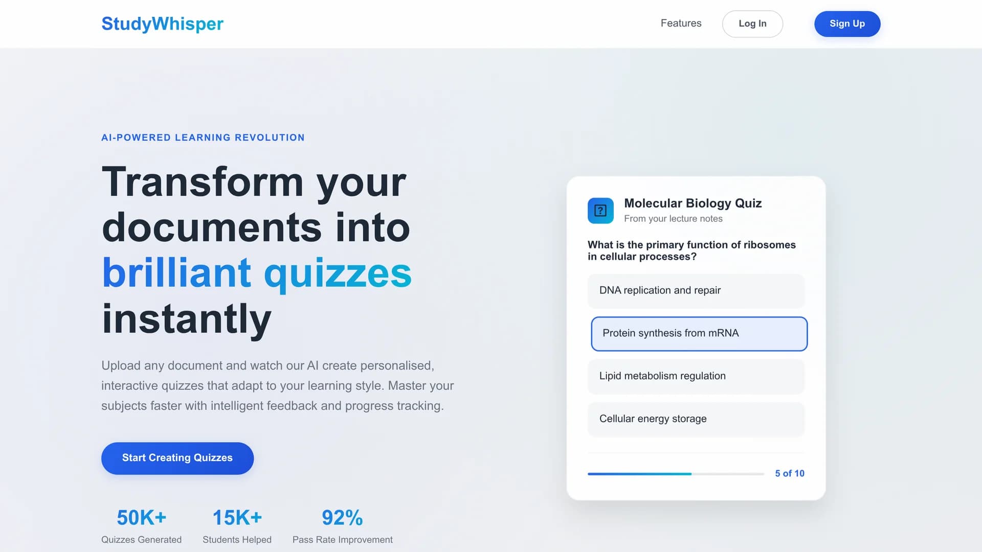 studywhisperer homepage